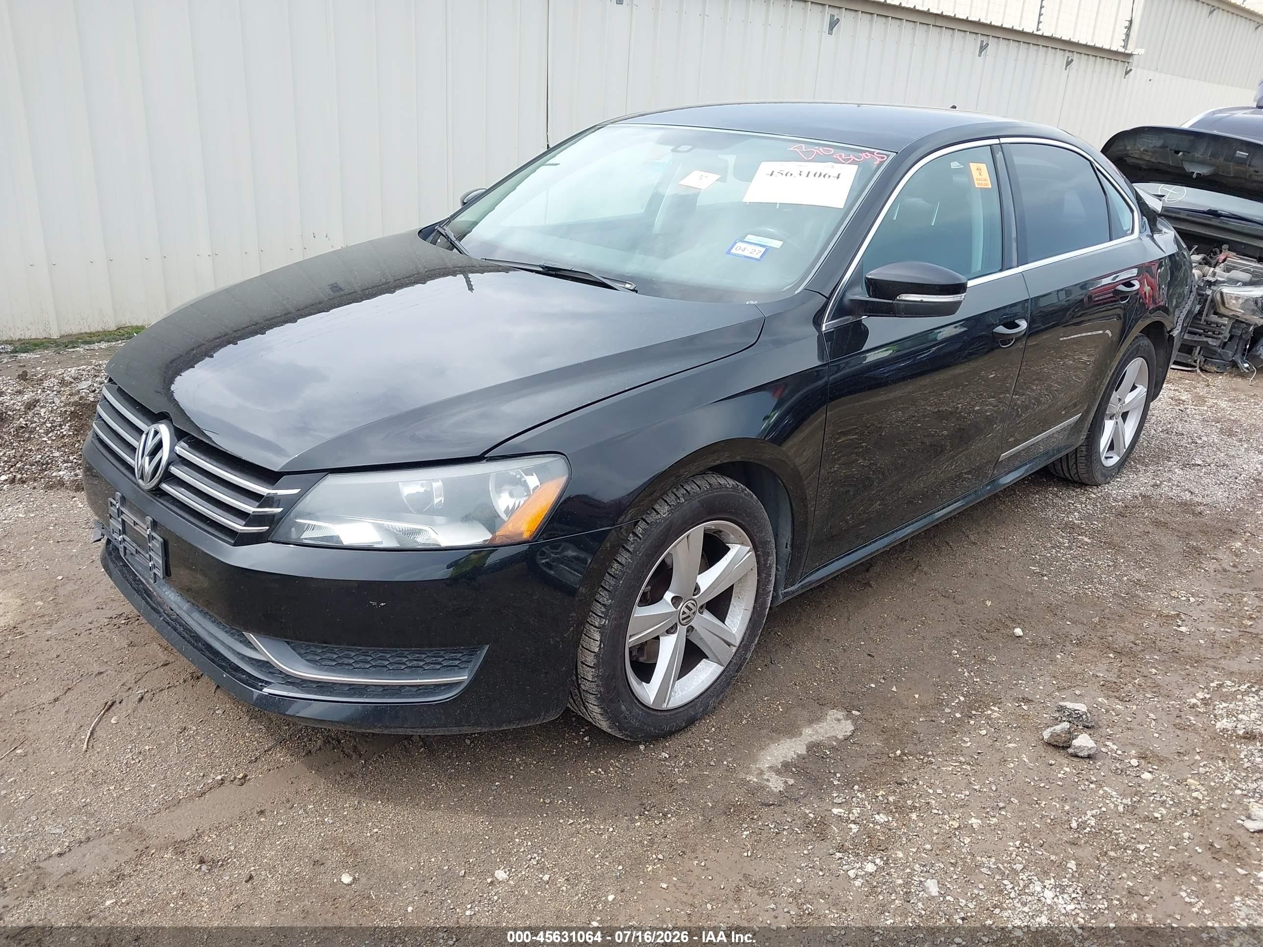 2013 Volkswagen Passat 2.5l Se Black vin: 1VWBH7A34DC094274