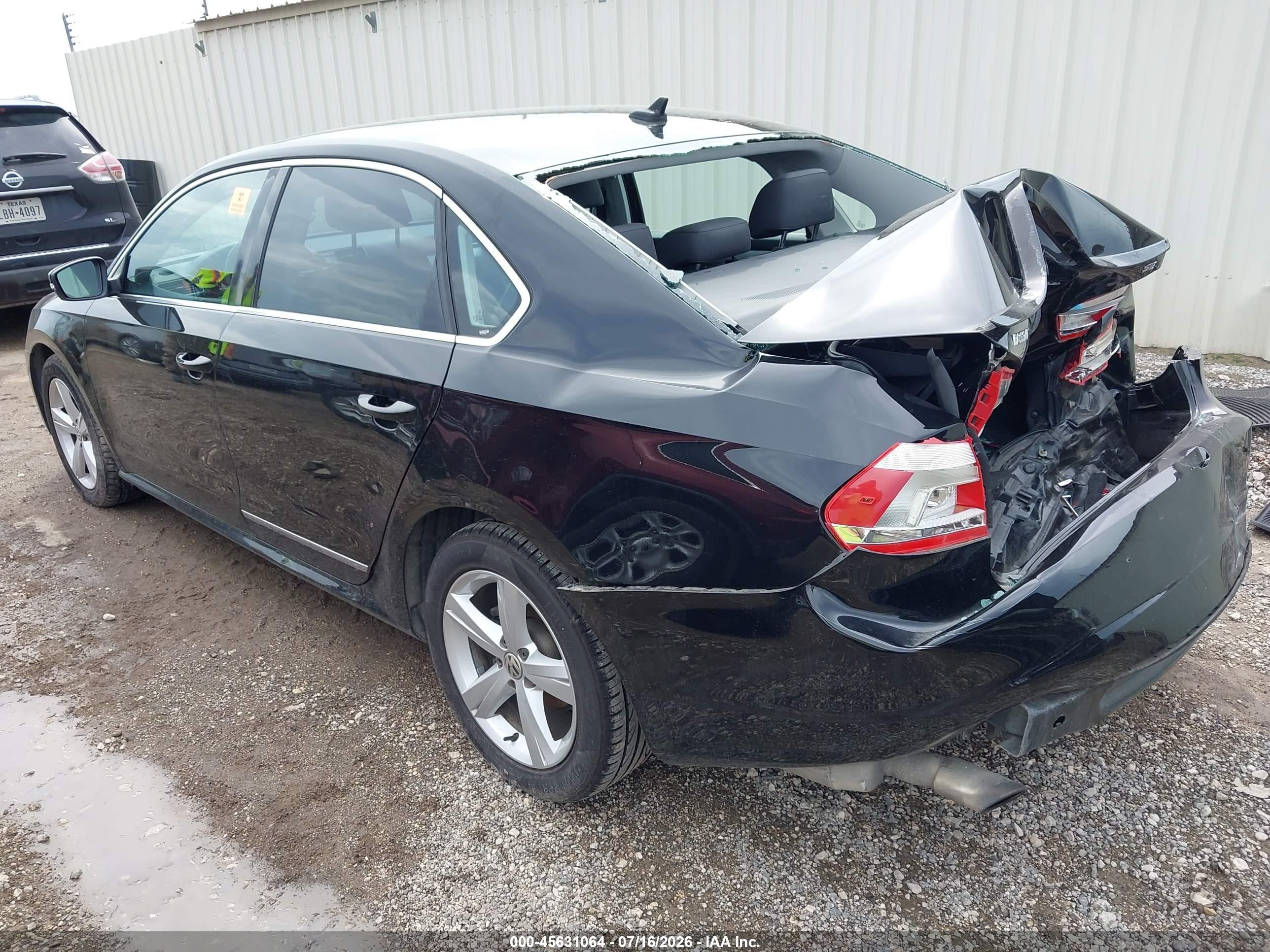 2013 Volkswagen Passat 2.5l Se Black vin: 1VWBH7A34DC094274