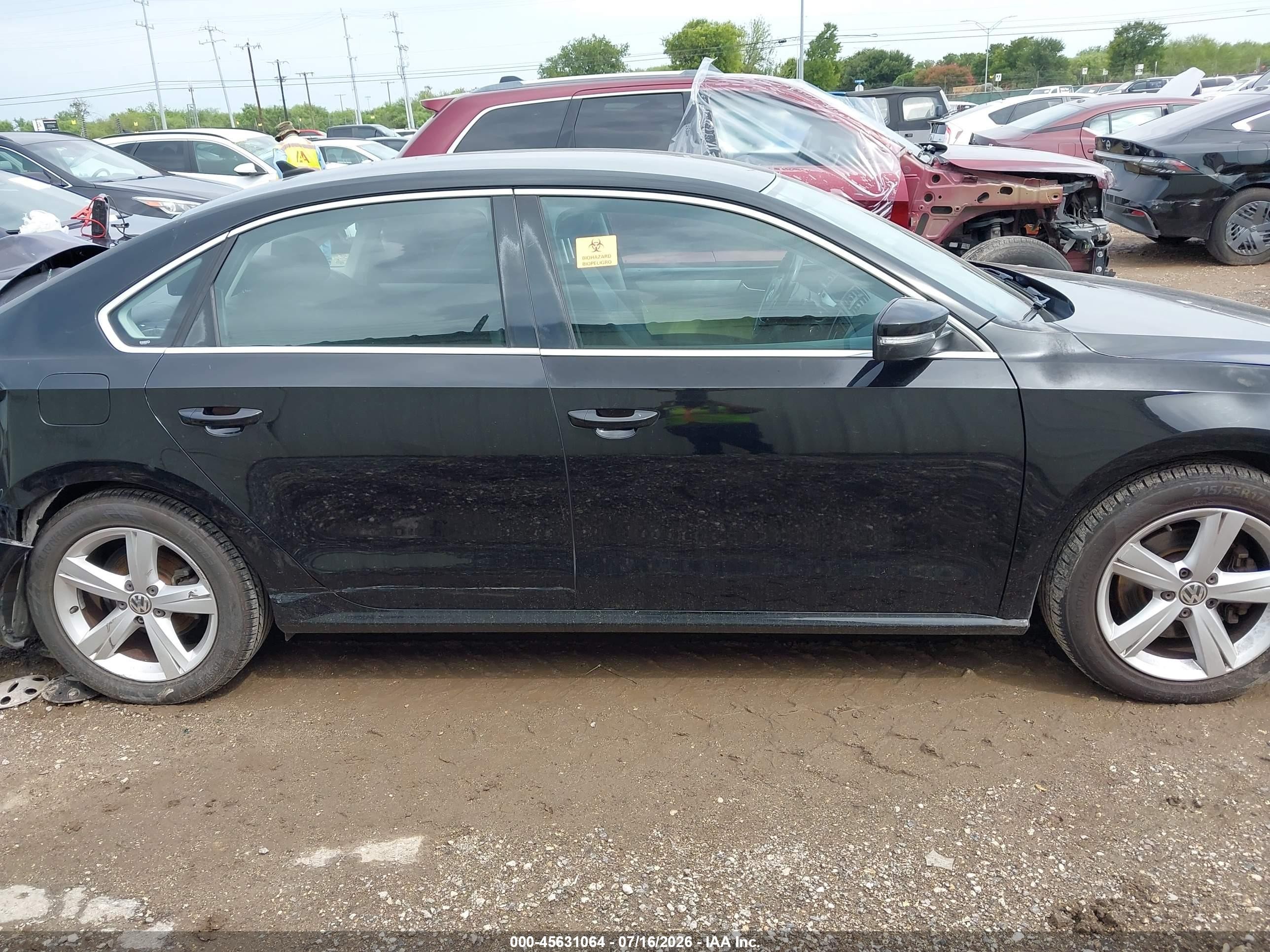 2013 Volkswagen Passat 2.5l Se Black vin: 1VWBH7A34DC094274