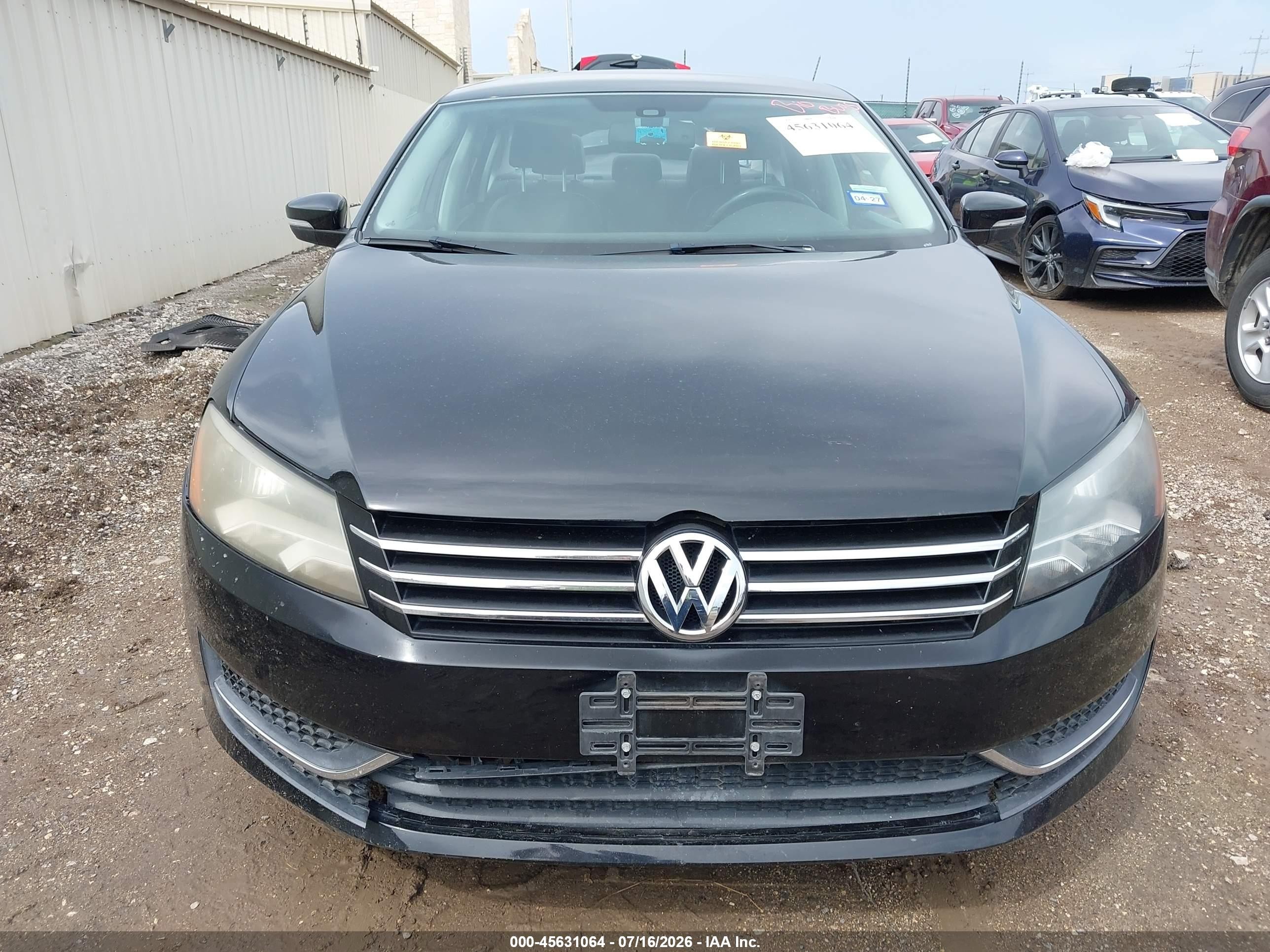 2013 Volkswagen Passat 2.5l Se Black vin: 1VWBH7A34DC094274