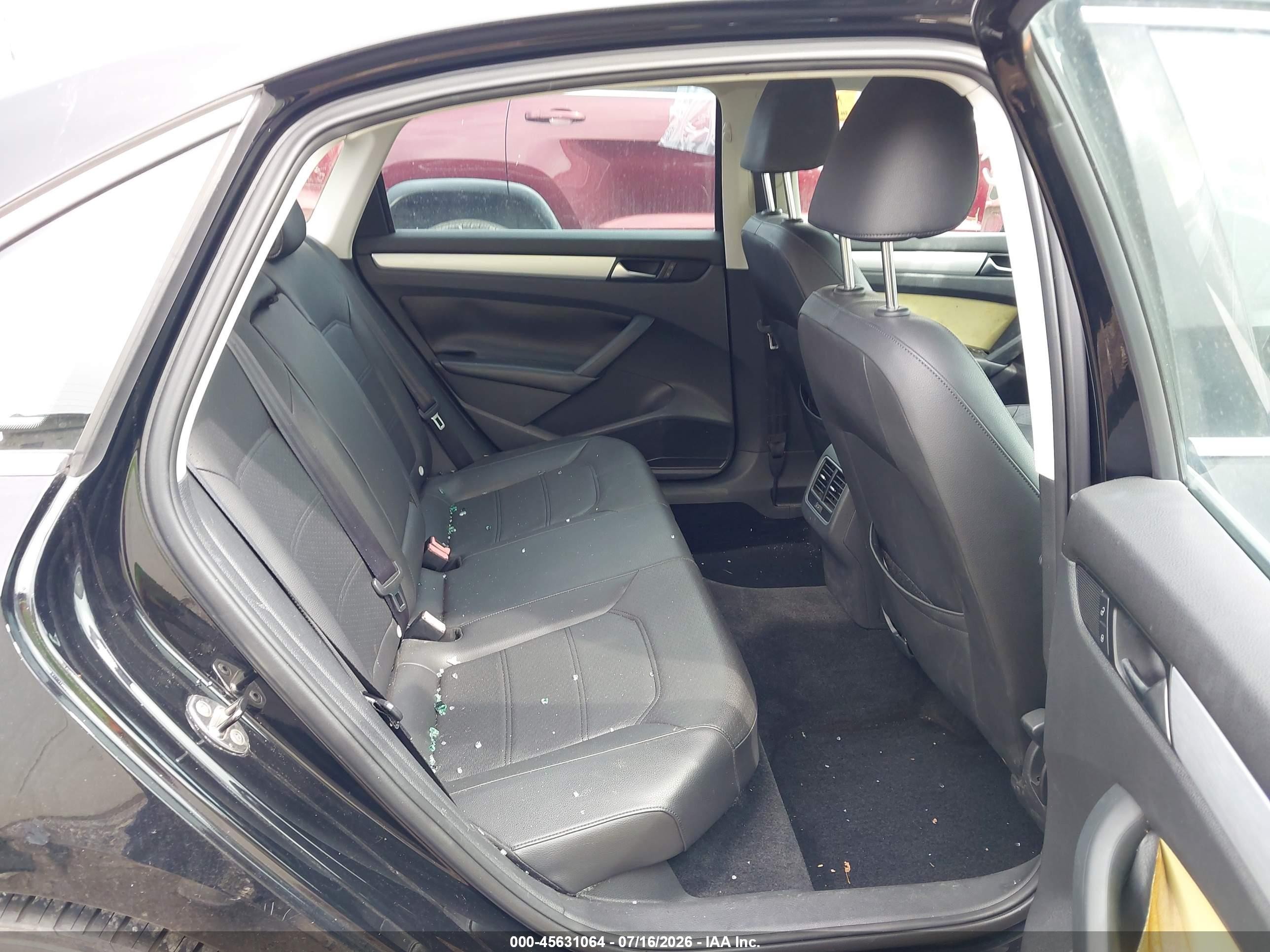 2013 Volkswagen Passat 2.5l Se Black vin: 1VWBH7A34DC094274