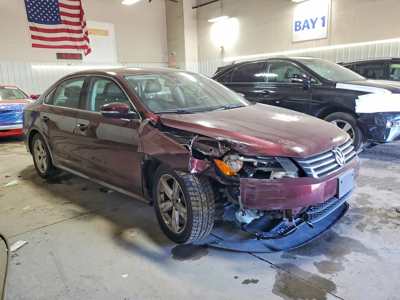 2013 Volkswagen Passat Se Maroon vin: 1VWBH7A34DC133543