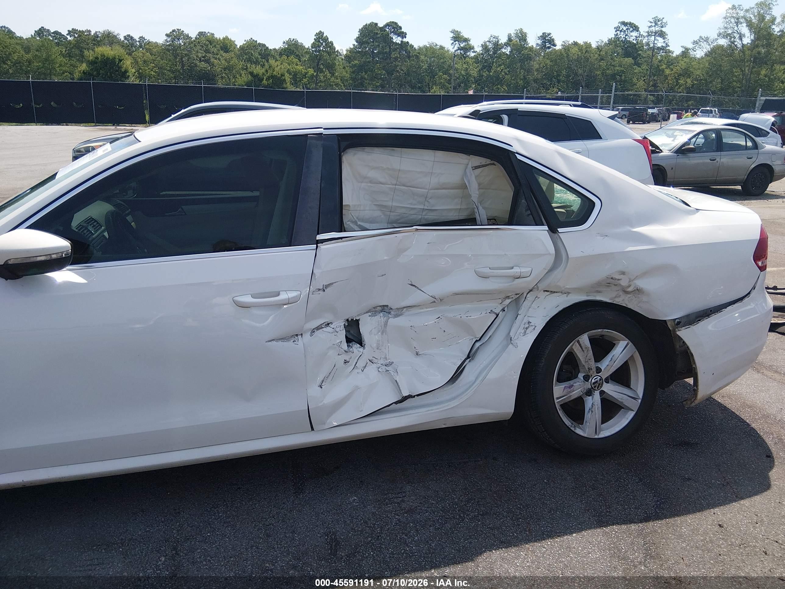 2012 Volkswagen Passat 2.5l Se White vin: 1VWBH7A35CC102560