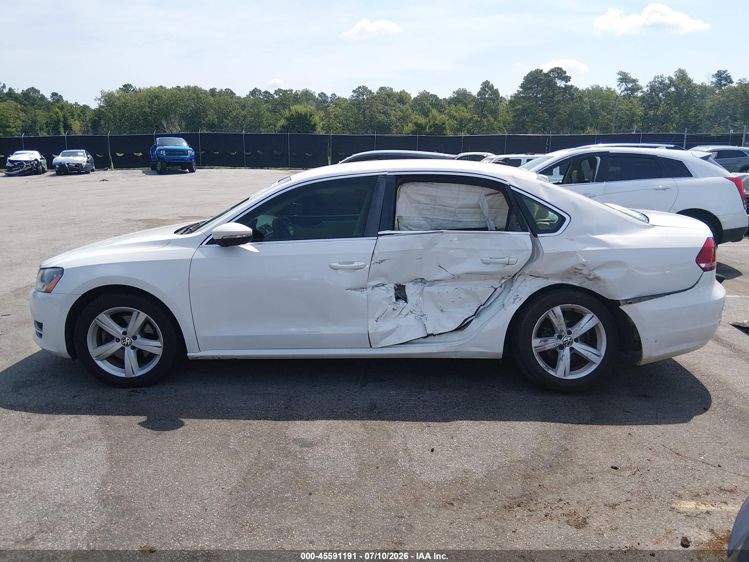2012 Volkswagen Passat 2.5l Se White vin: 1VWBH7A35CC102560