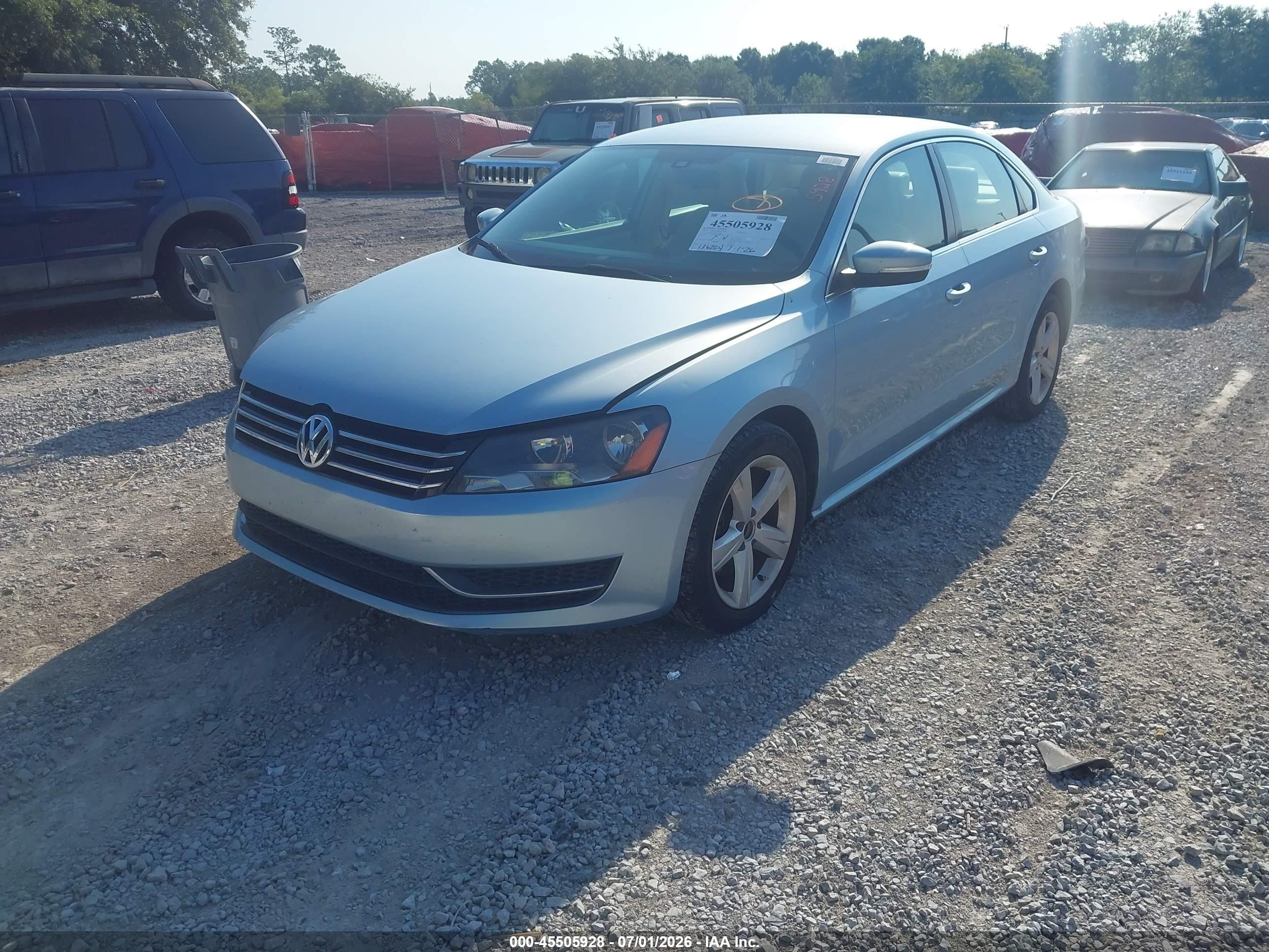 2013 Volkswagen Passat 2.5l Se Blue vin: 1VWBH7A35DC050557