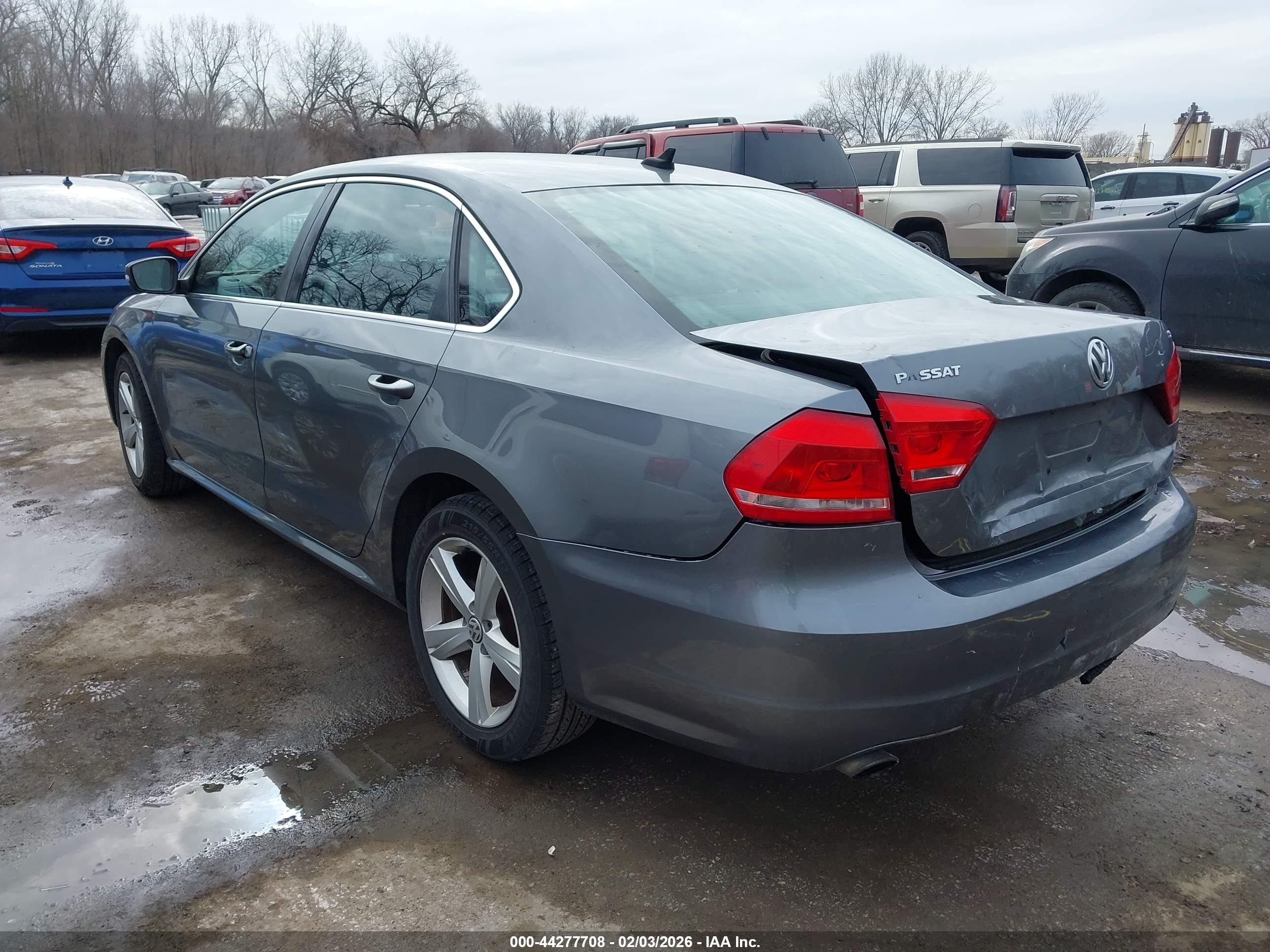 2013 Volkswagen Passat 2.5l Se Gray vin: 1VWBH7A35DC077368