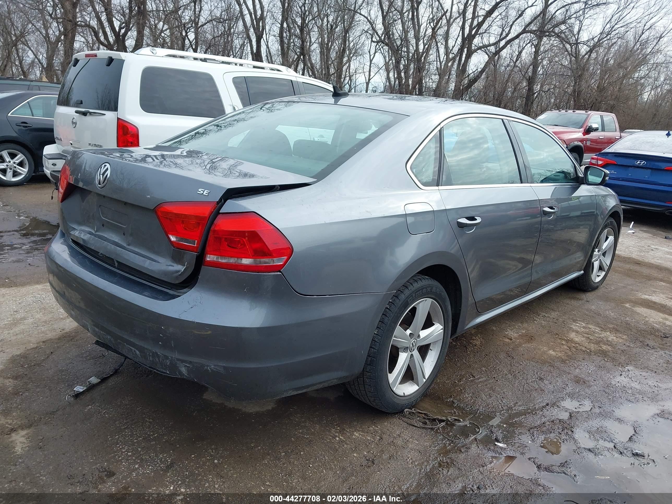 2013 Volkswagen Passat 2.5l Se Gray vin: 1VWBH7A35DC077368