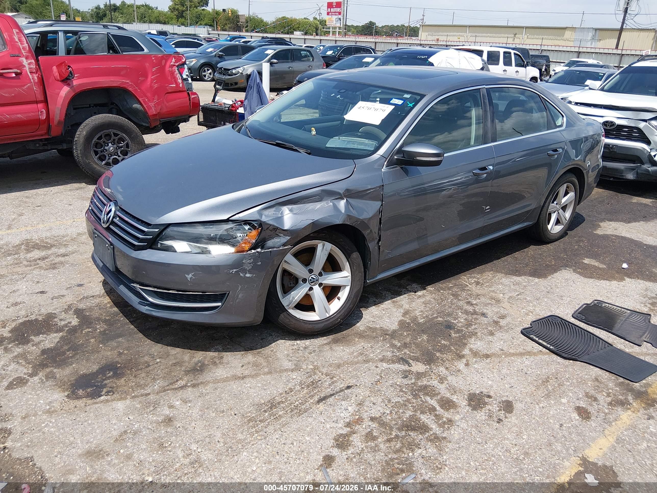 2013 Volkswagen Passat 2.5l Se Gray vin: 1VWBH7A35DC128044