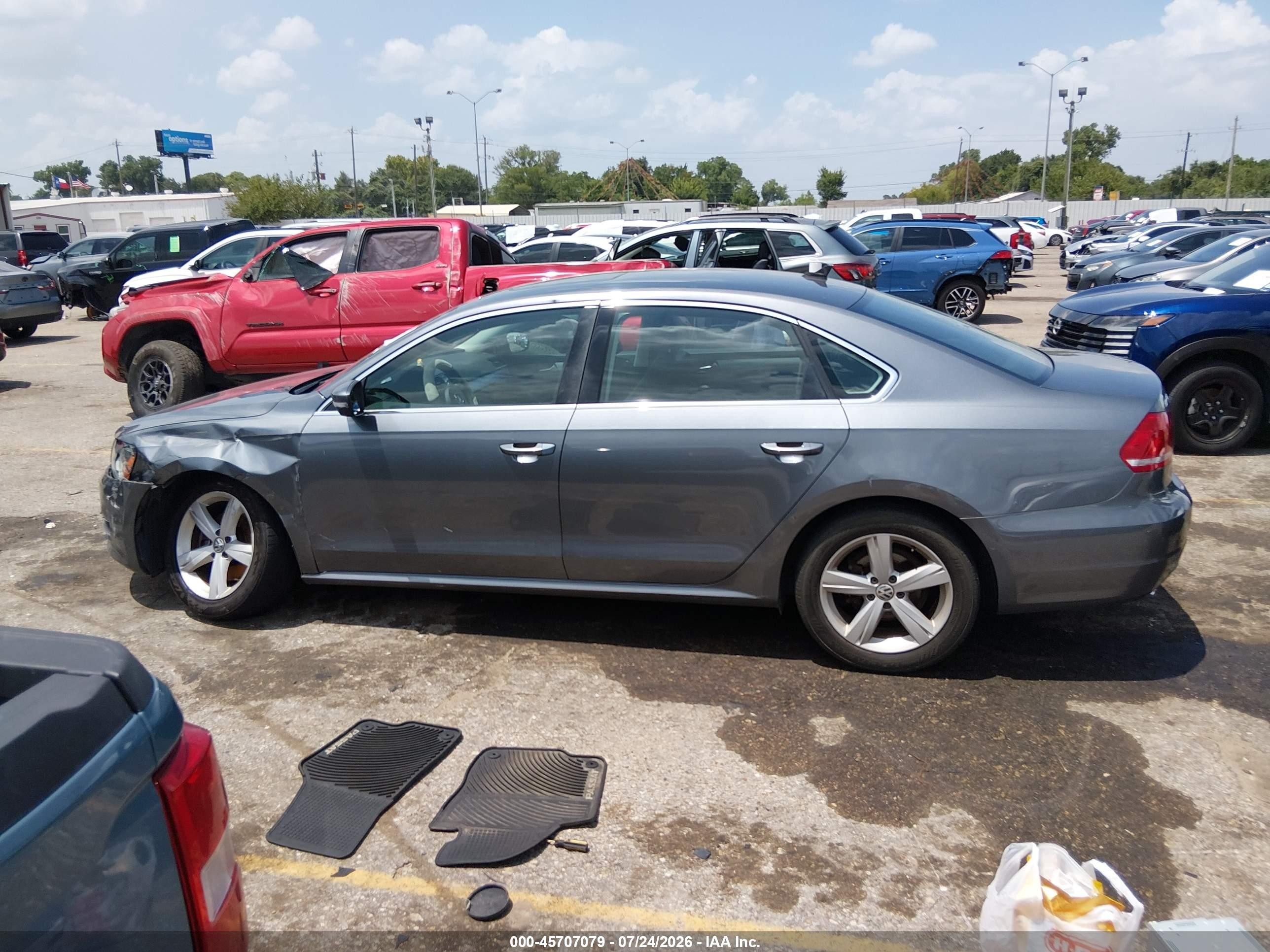 2013 Volkswagen Passat 2.5l Se Gray vin: 1VWBH7A35DC128044