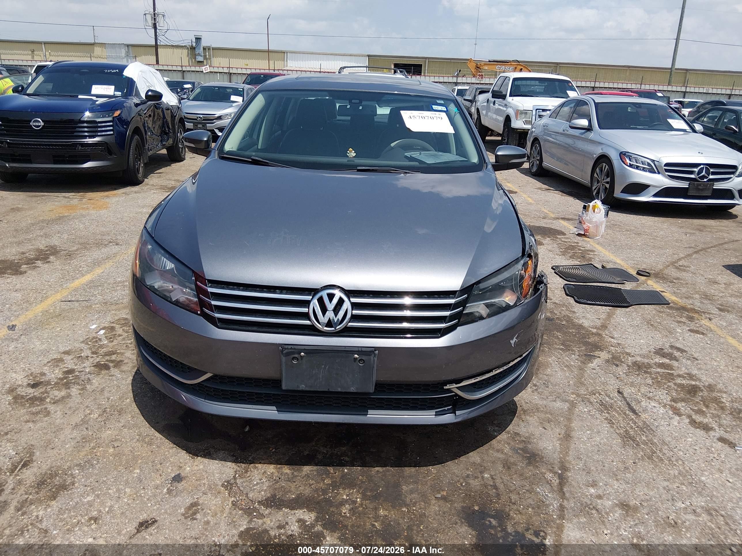 2013 Volkswagen Passat 2.5l Se Gray vin: 1VWBH7A35DC128044