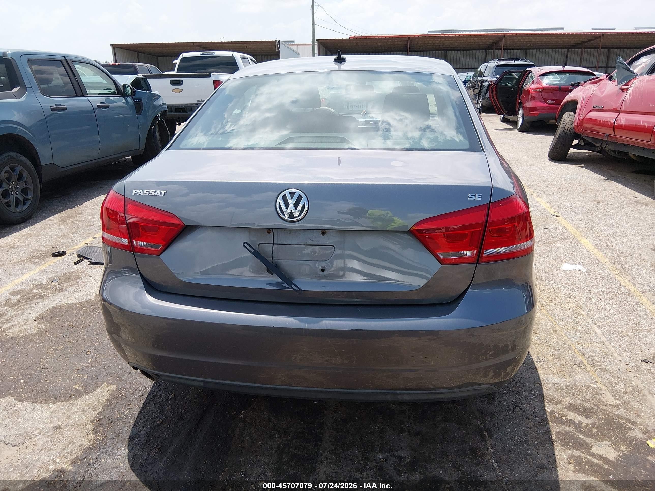 2013 Volkswagen Passat 2.5l Se Gray vin: 1VWBH7A35DC128044
