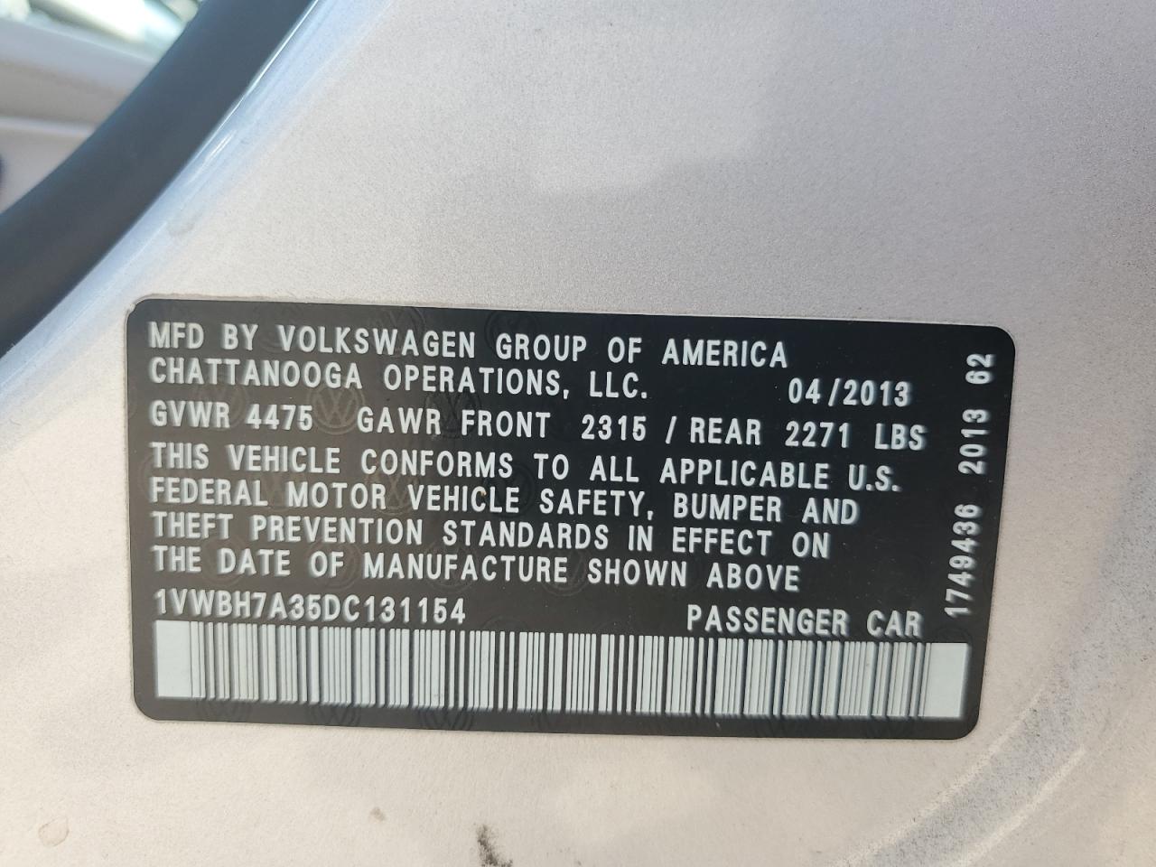 2013 Volkswagen Passat Se Silver vin: 1VWBH7A35DC131154