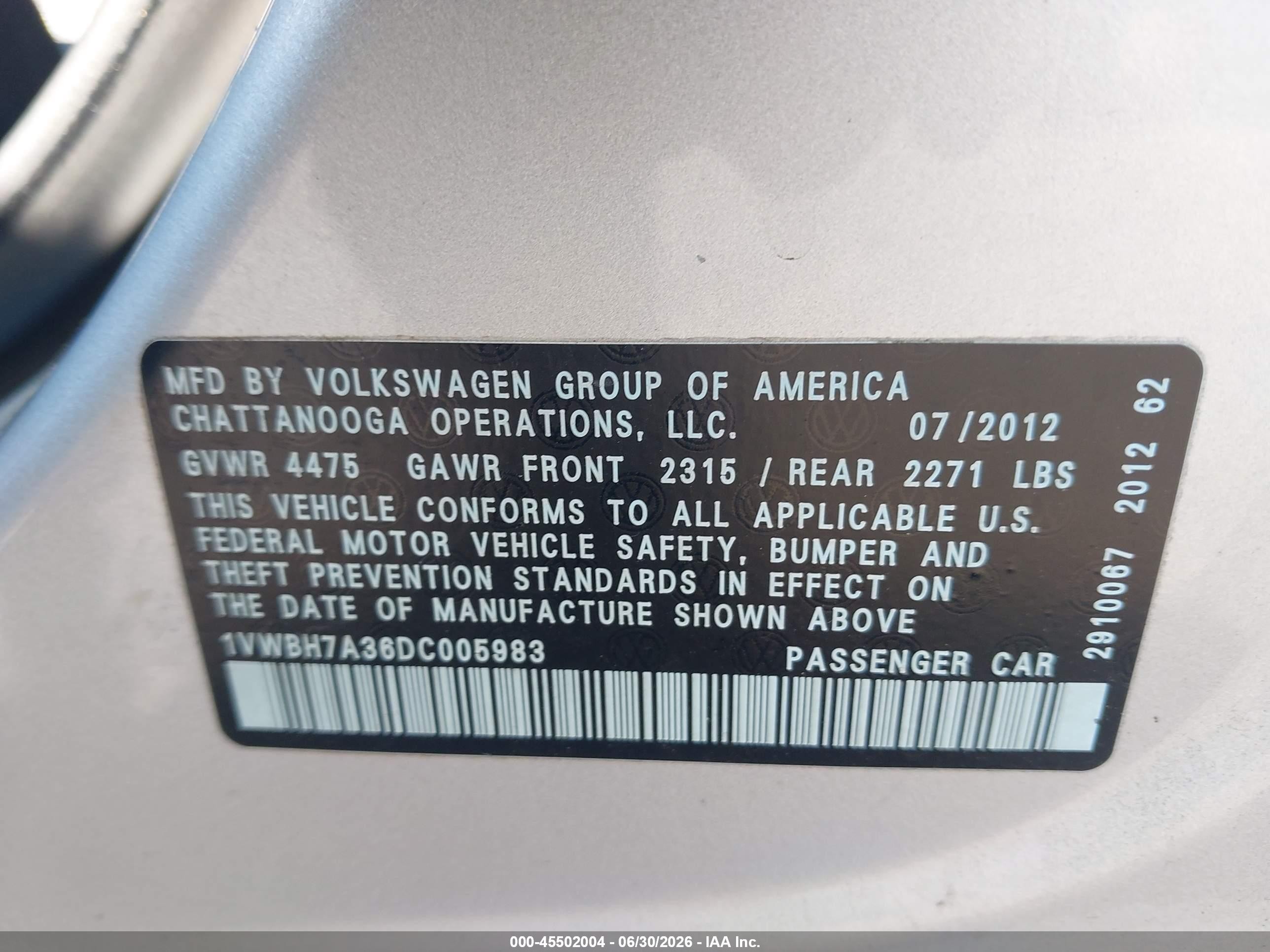 2013 Volkswagen Passat 2.5l Se Серебряный vin: 1VWBH7A36DC005983
