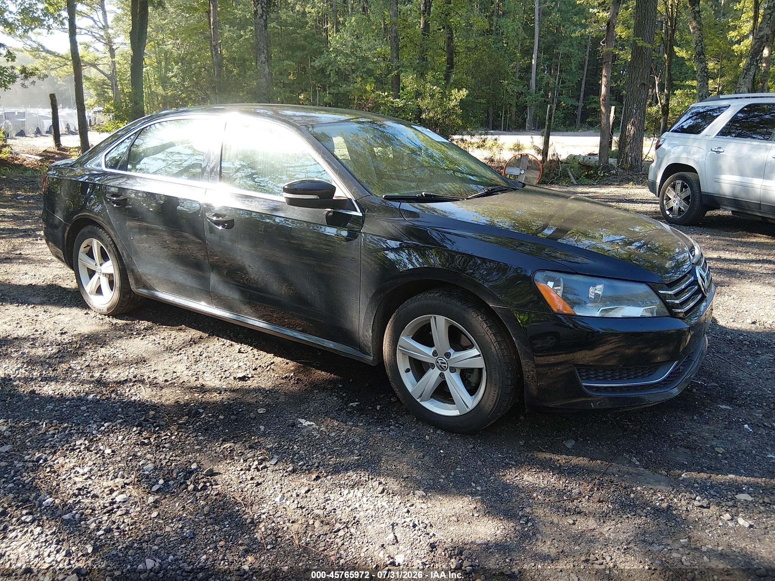 2012 Volkswagen Passat 2.5l Se Black vin: 1VWBH7A38CC075628