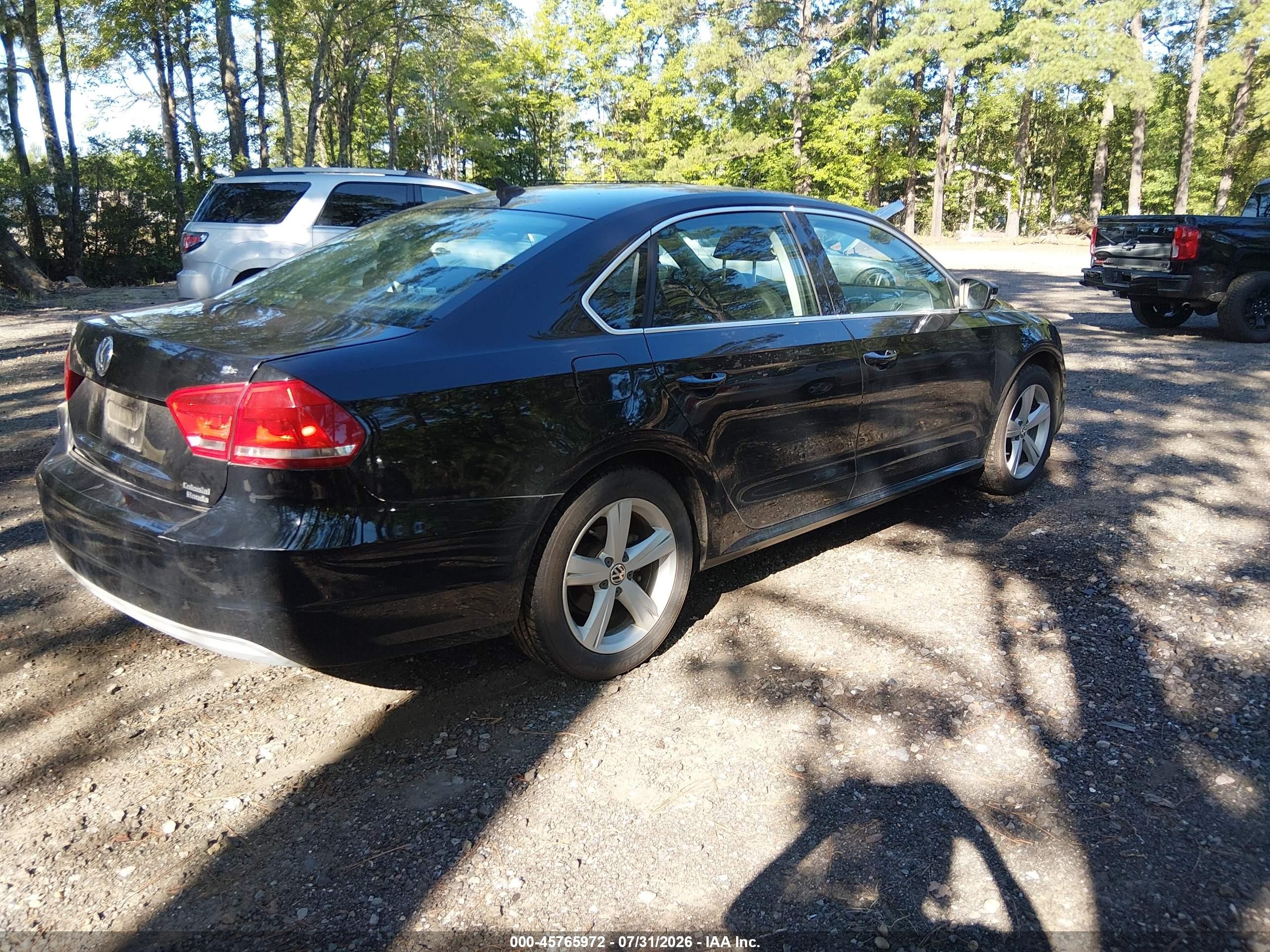 2012 Volkswagen Passat 2.5l Se Black vin: 1VWBH7A38CC075628