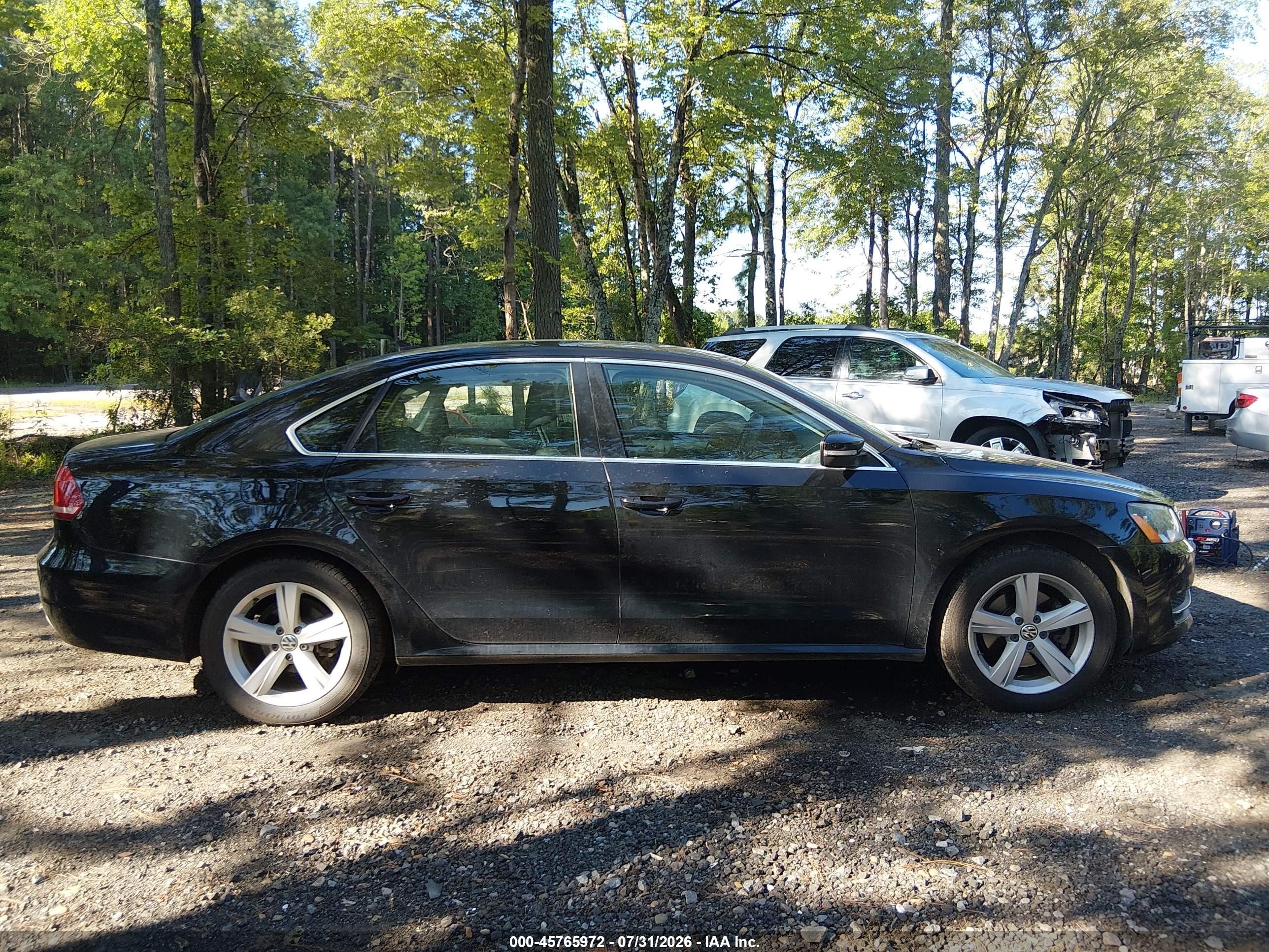 2012 Volkswagen Passat 2.5l Se Black vin: 1VWBH7A38CC075628
