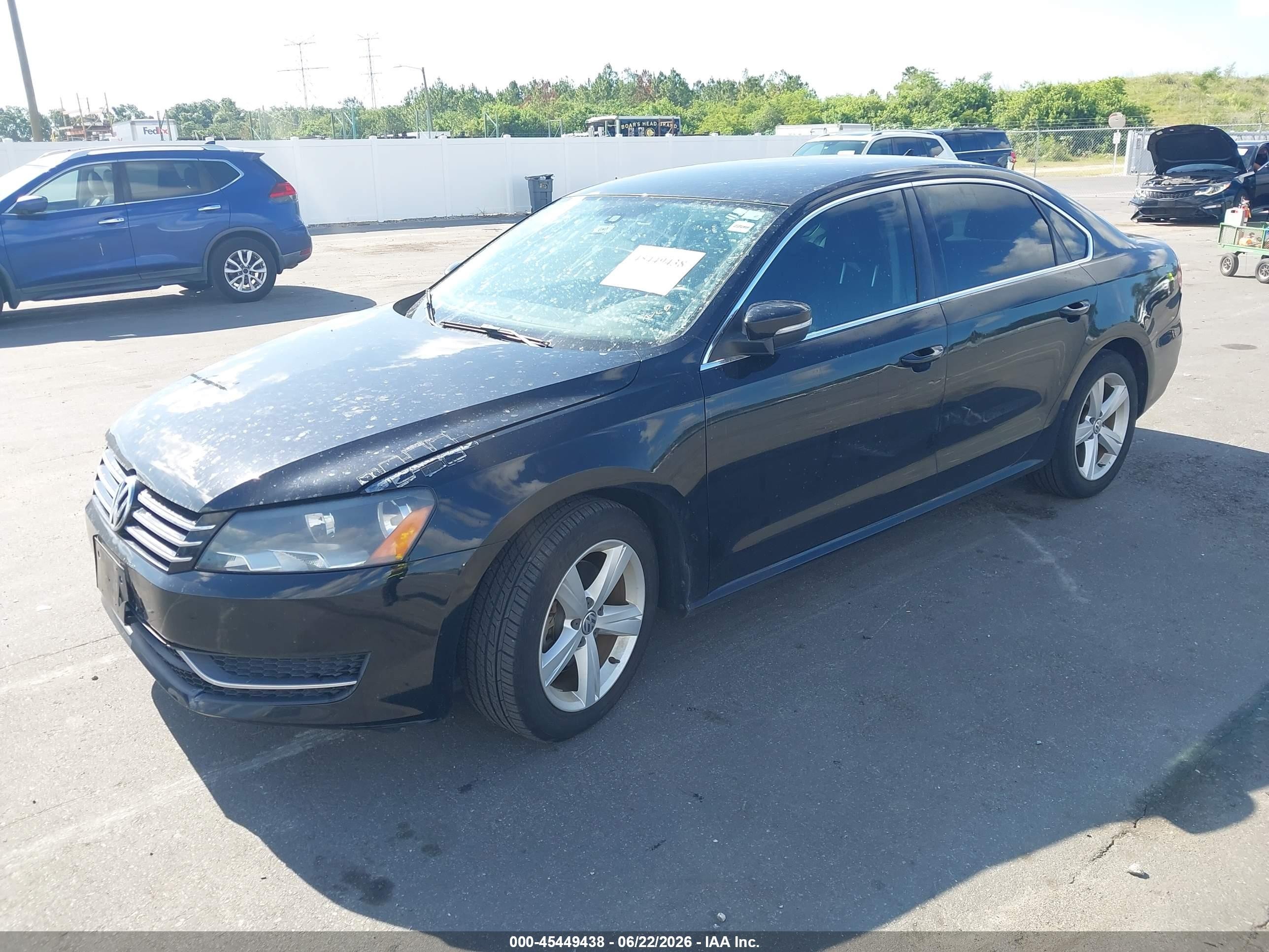 2013 Volkswagen Passat 2.5l Se Black vin: 1VWBH7A38DC026012