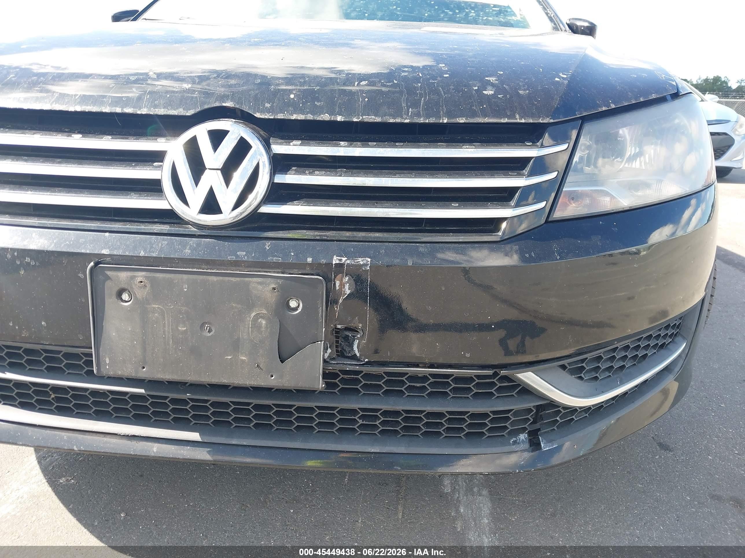 2013 Volkswagen Passat 2.5l Se Black vin: 1VWBH7A38DC026012