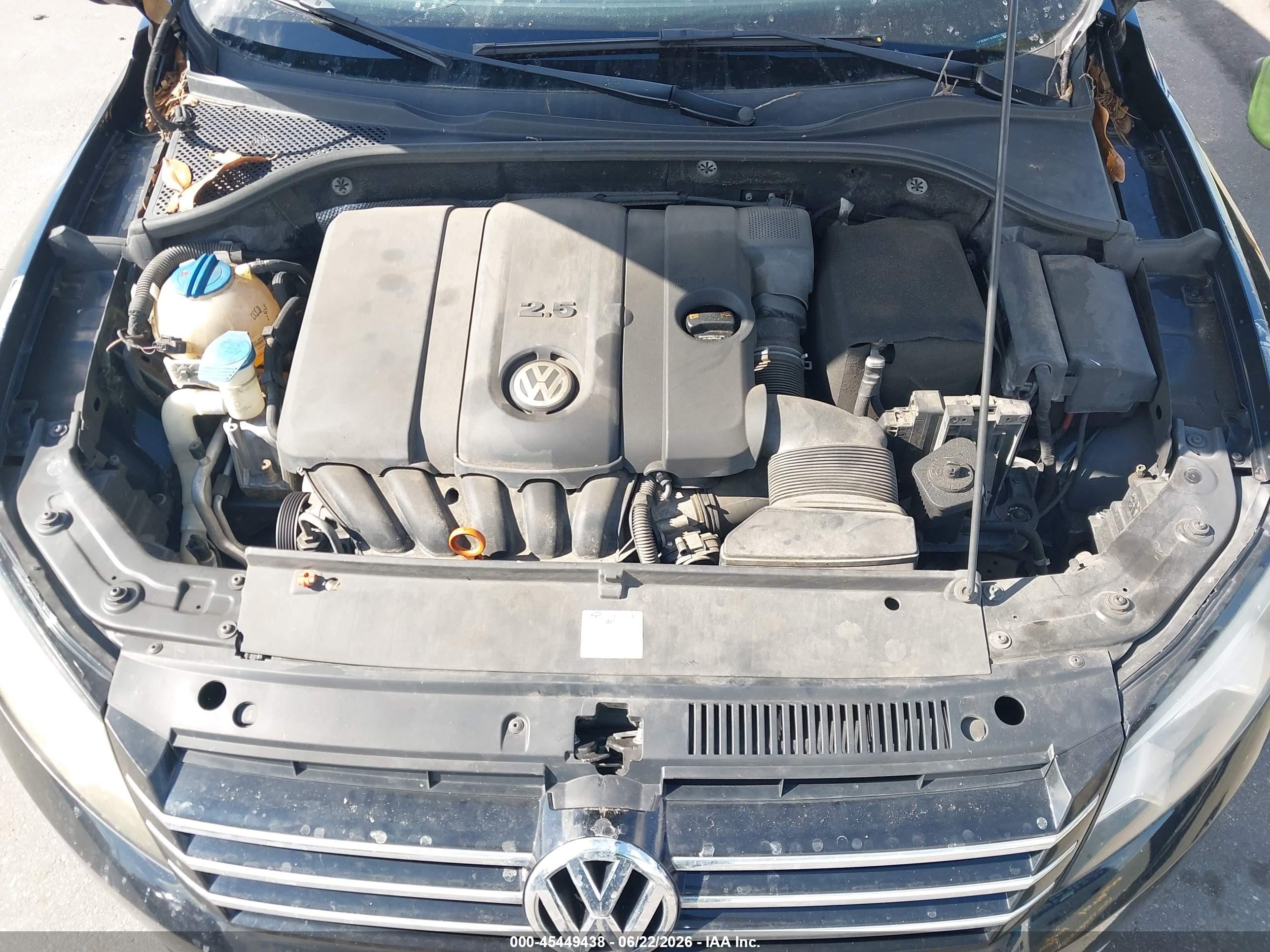 2013 Volkswagen Passat 2.5l Se Black vin: 1VWBH7A38DC026012
