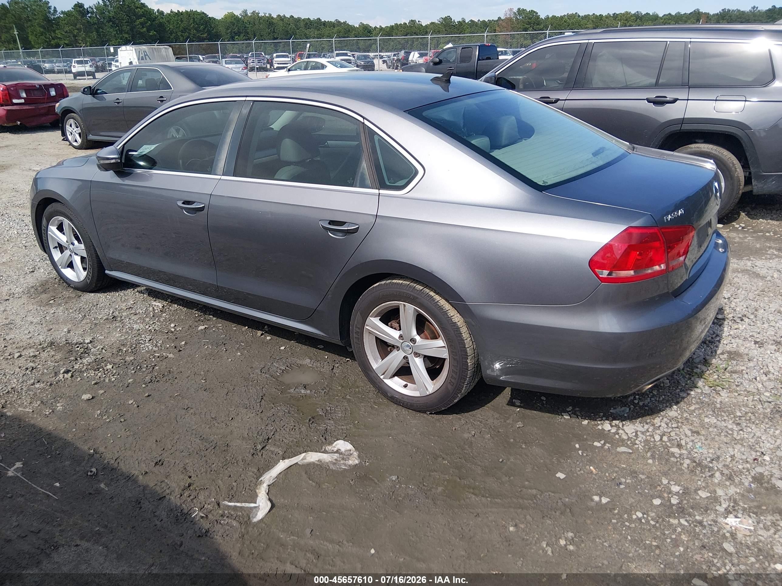 2012 Volkswagen Passat 2.5l Se Gray vin: 1VWBH7A39CC013638