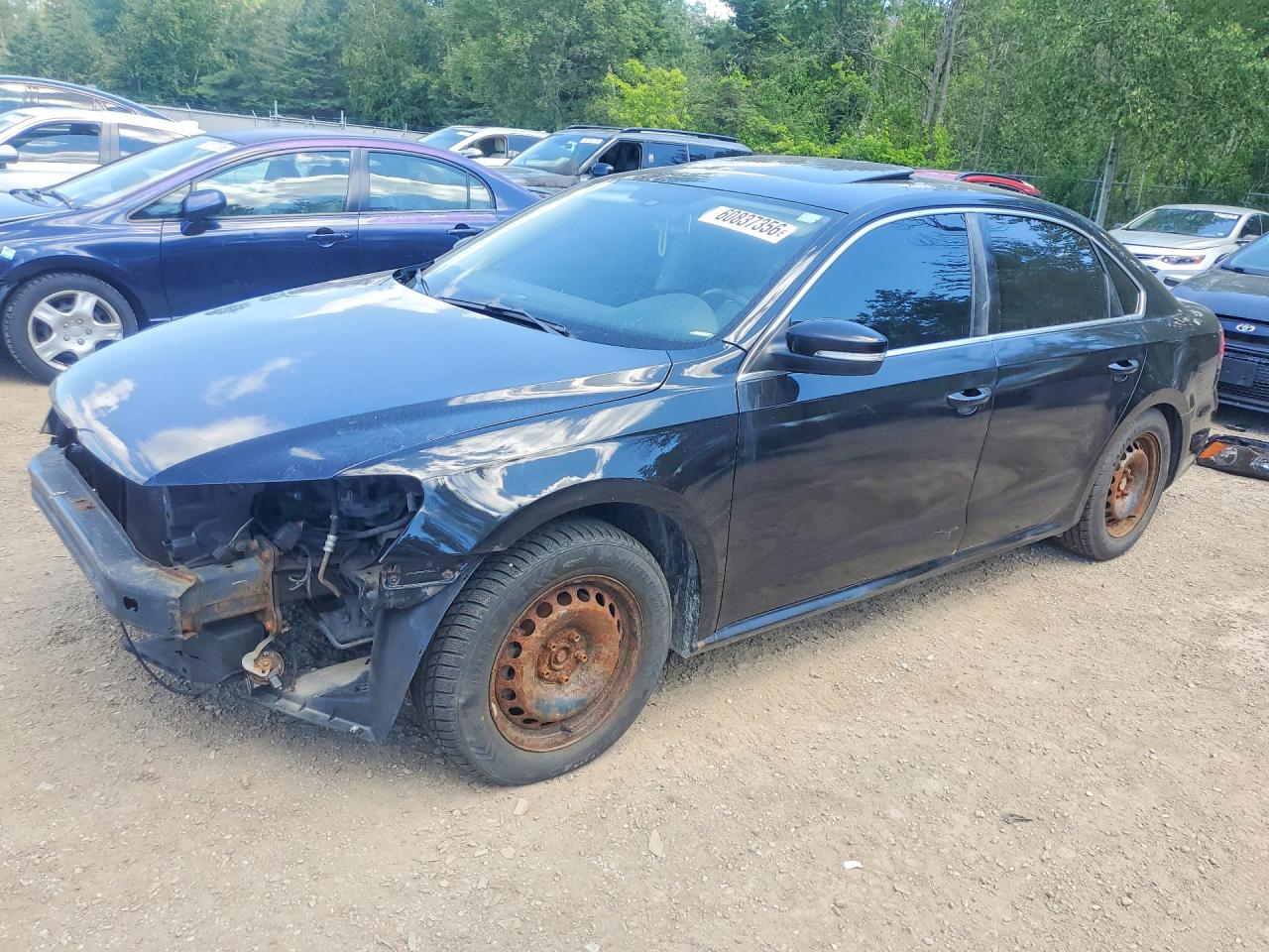 2014 Volkswagen Passat Se Черный vin: 1VWBH7A39EC000889