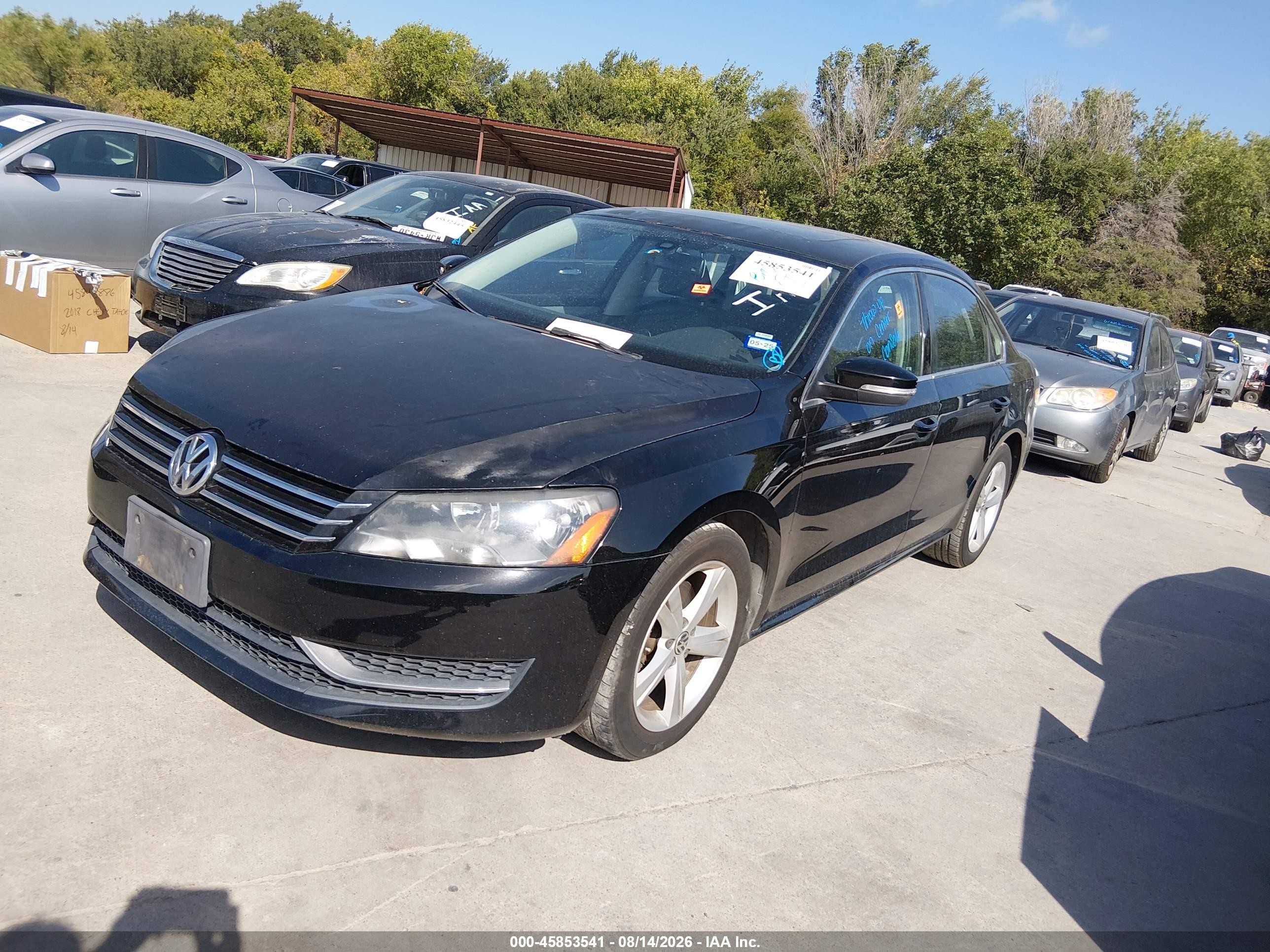 2013 Volkswagen Passat 2.5l Se Black vin: 1VWBH7A3XDC010863