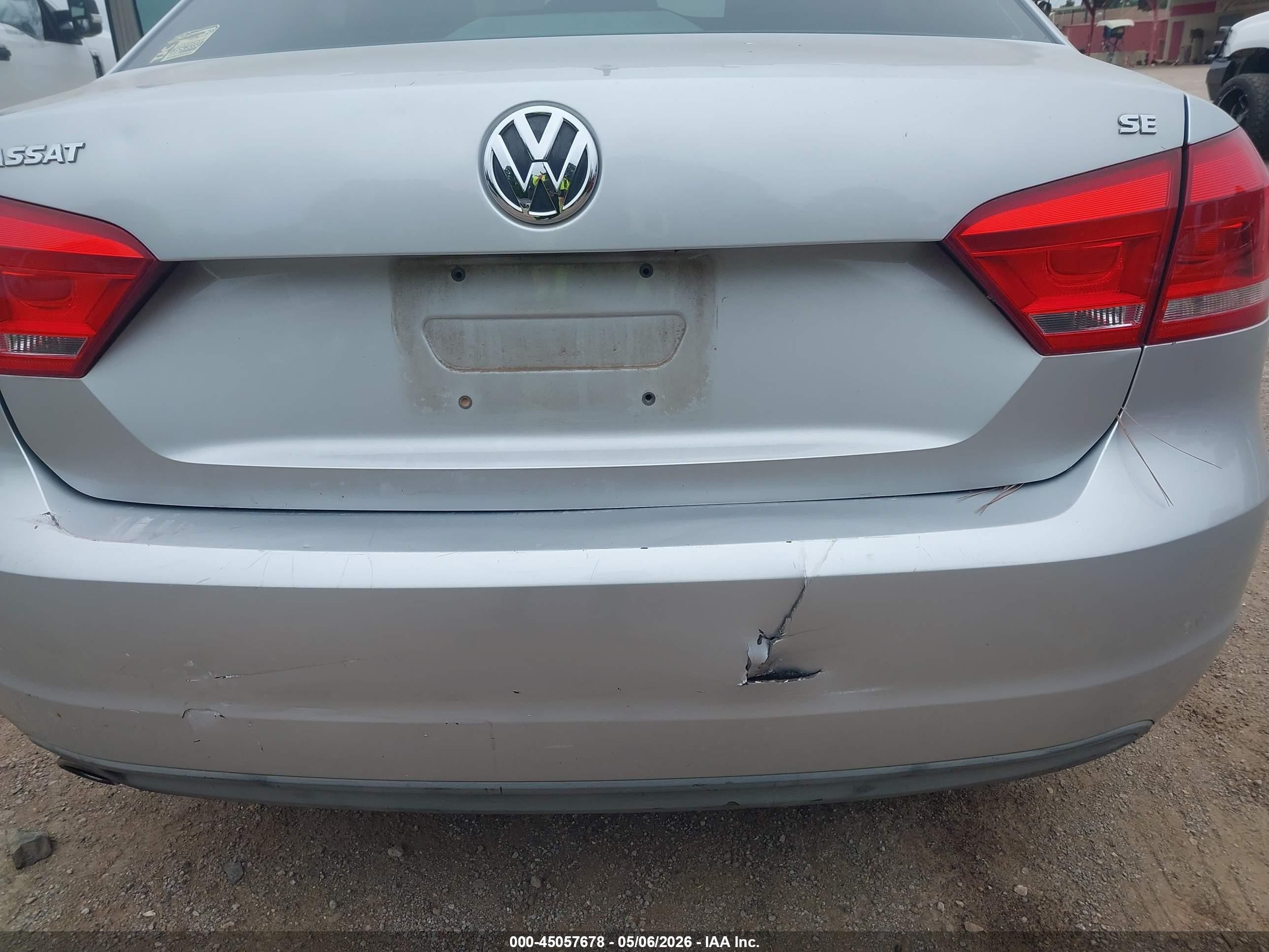 2013 Volkswagen Passat 2.5l Se Gray vin: 1VWBH7A3XDC027601