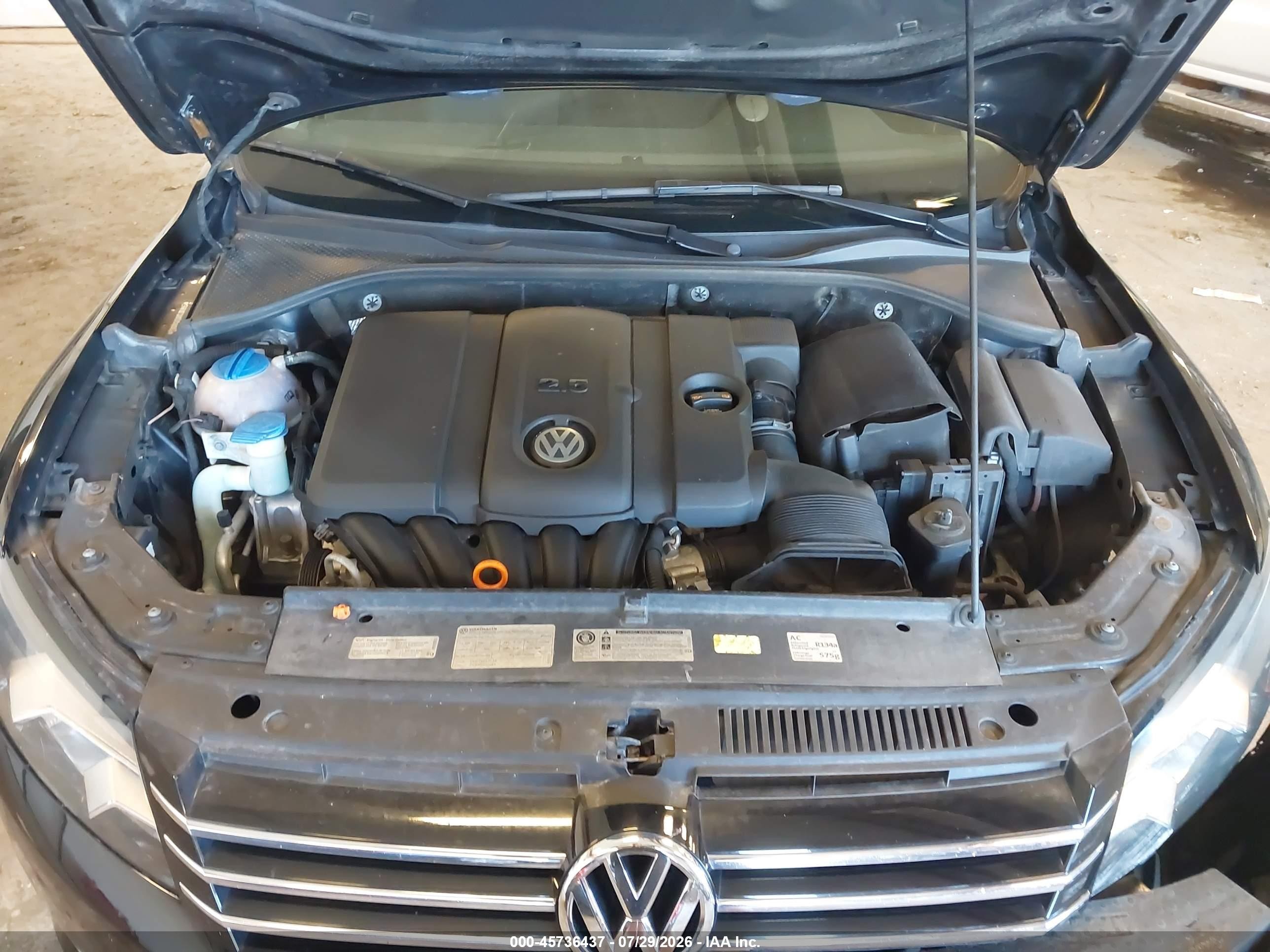 2013 Volkswagen Passat 2.5l Se Black vin: 1VWBH7A3XDC082954