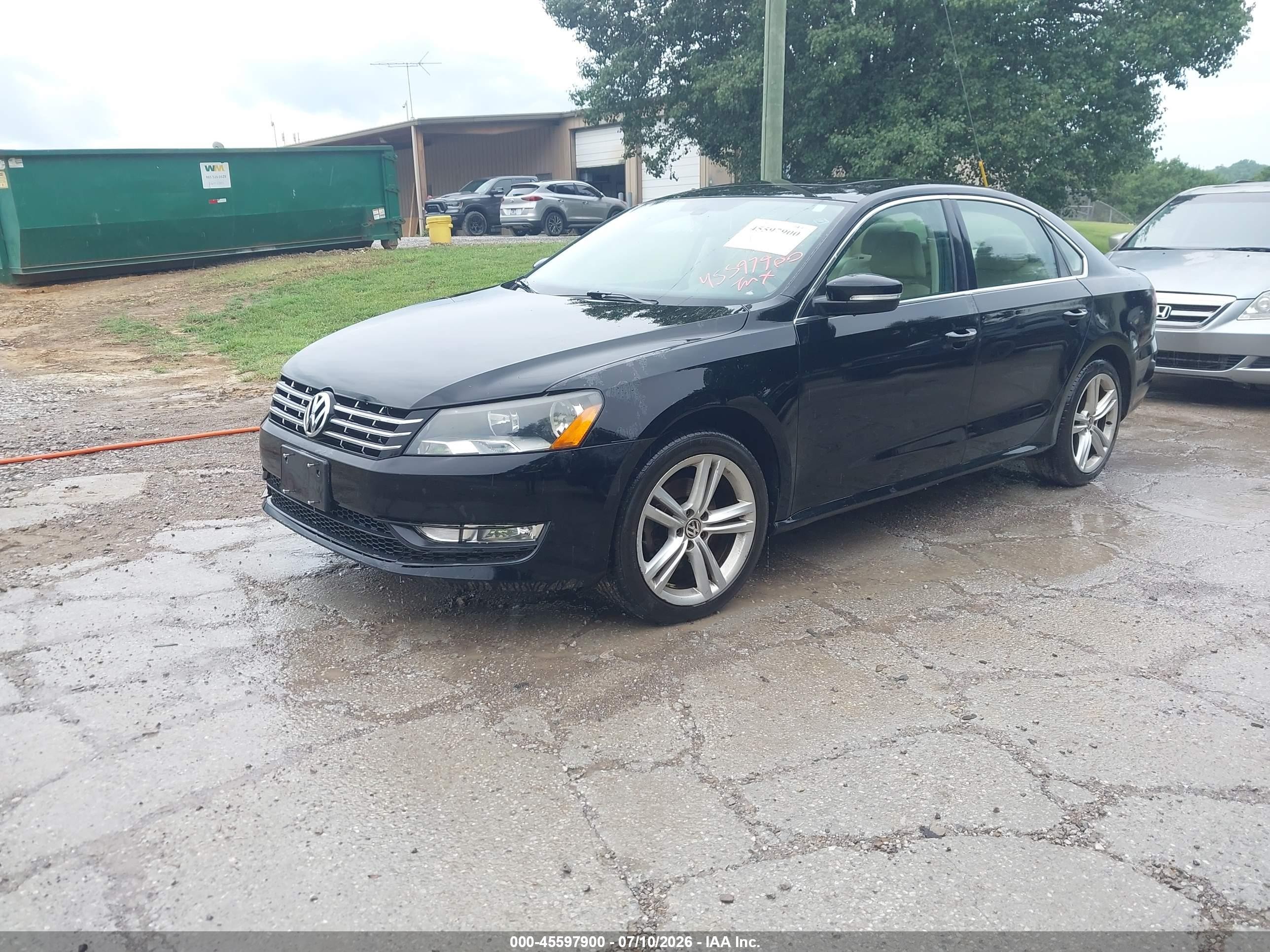 2012 Volkswagen Passat 3.6l V6 Se Черный vin: 1VWBM7A3XCC075688