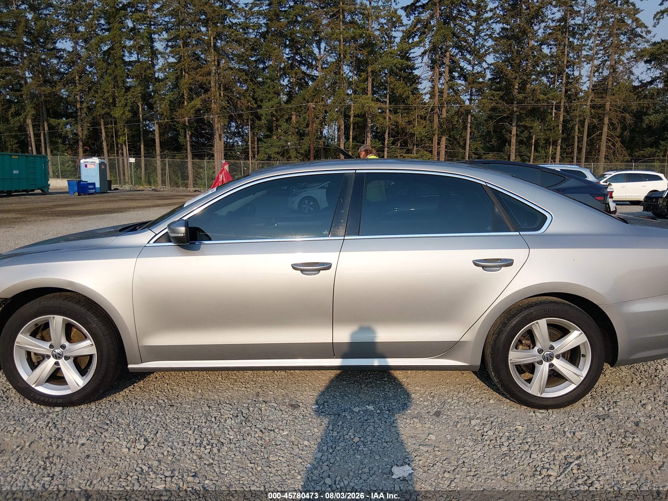 2013 Volkswagen Passat 2.0l Tdi Se Silver vin: 1VWBN7A30DC148386