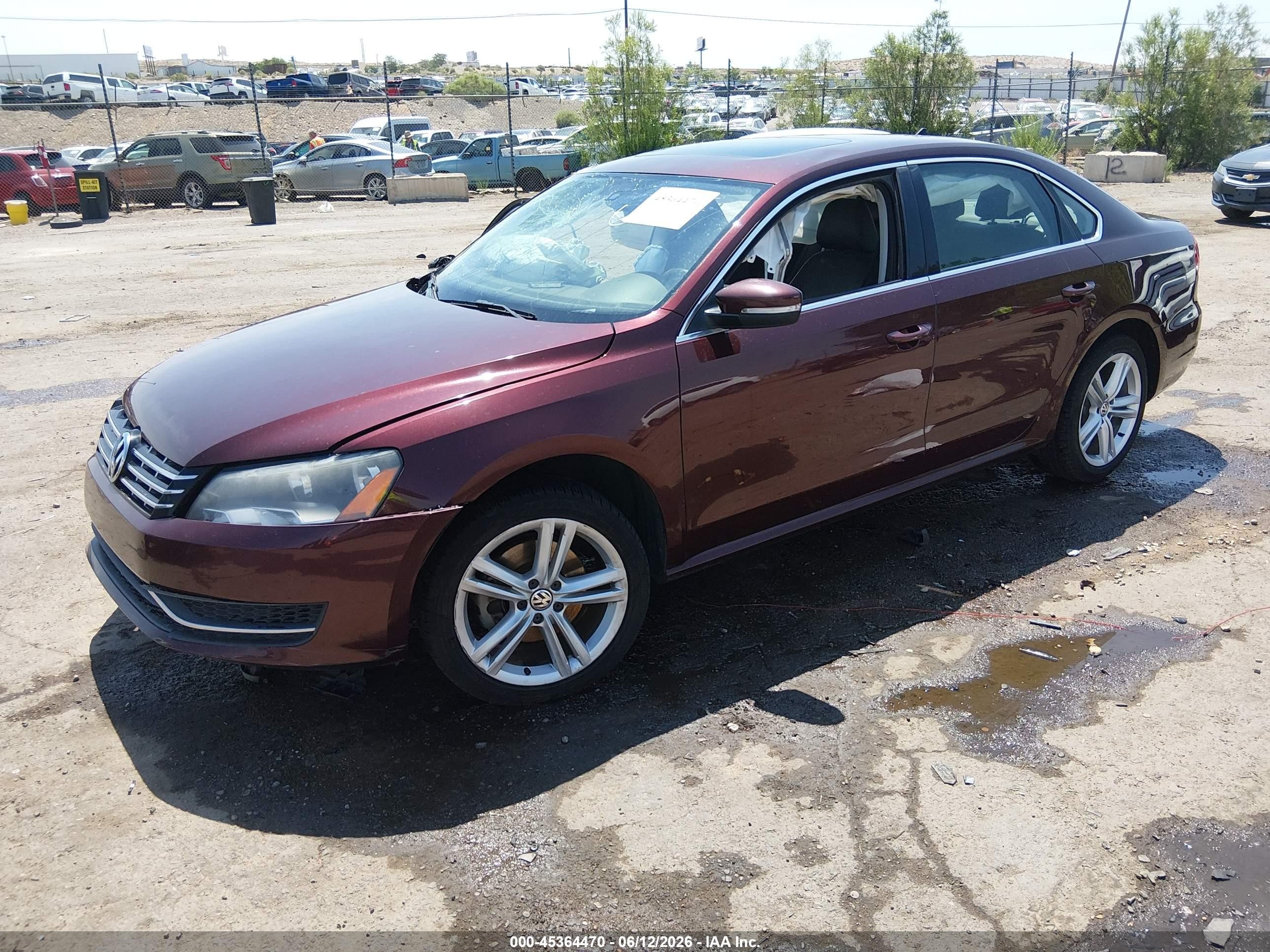 2014 Volkswagen Passat 2.0l Tdi Se Red vin: 1VWBN7A30EC072203