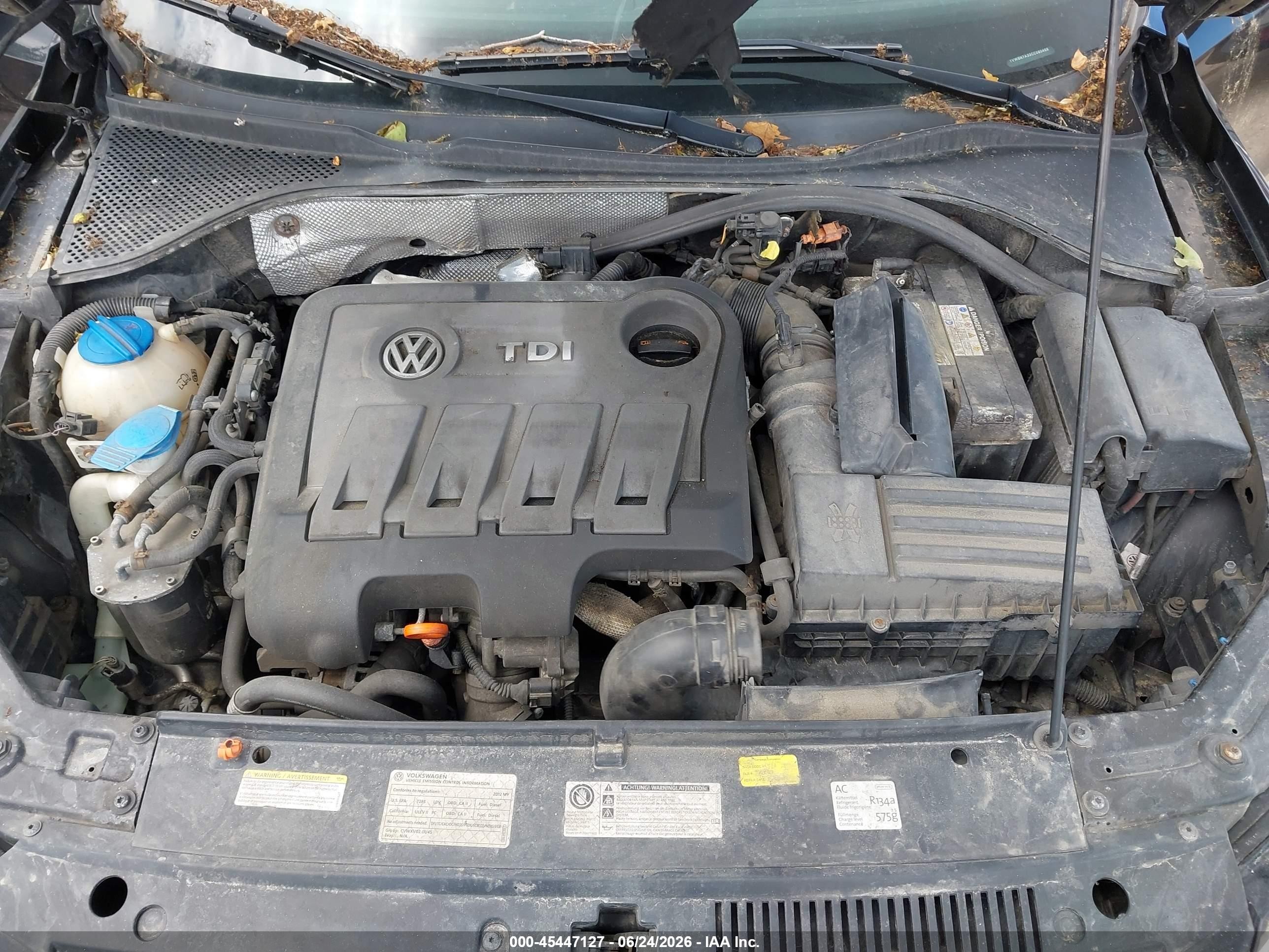 2012 Volkswagen Passat 2.0l Tdi Se Черный vin: 1VWBN7A33CC080468