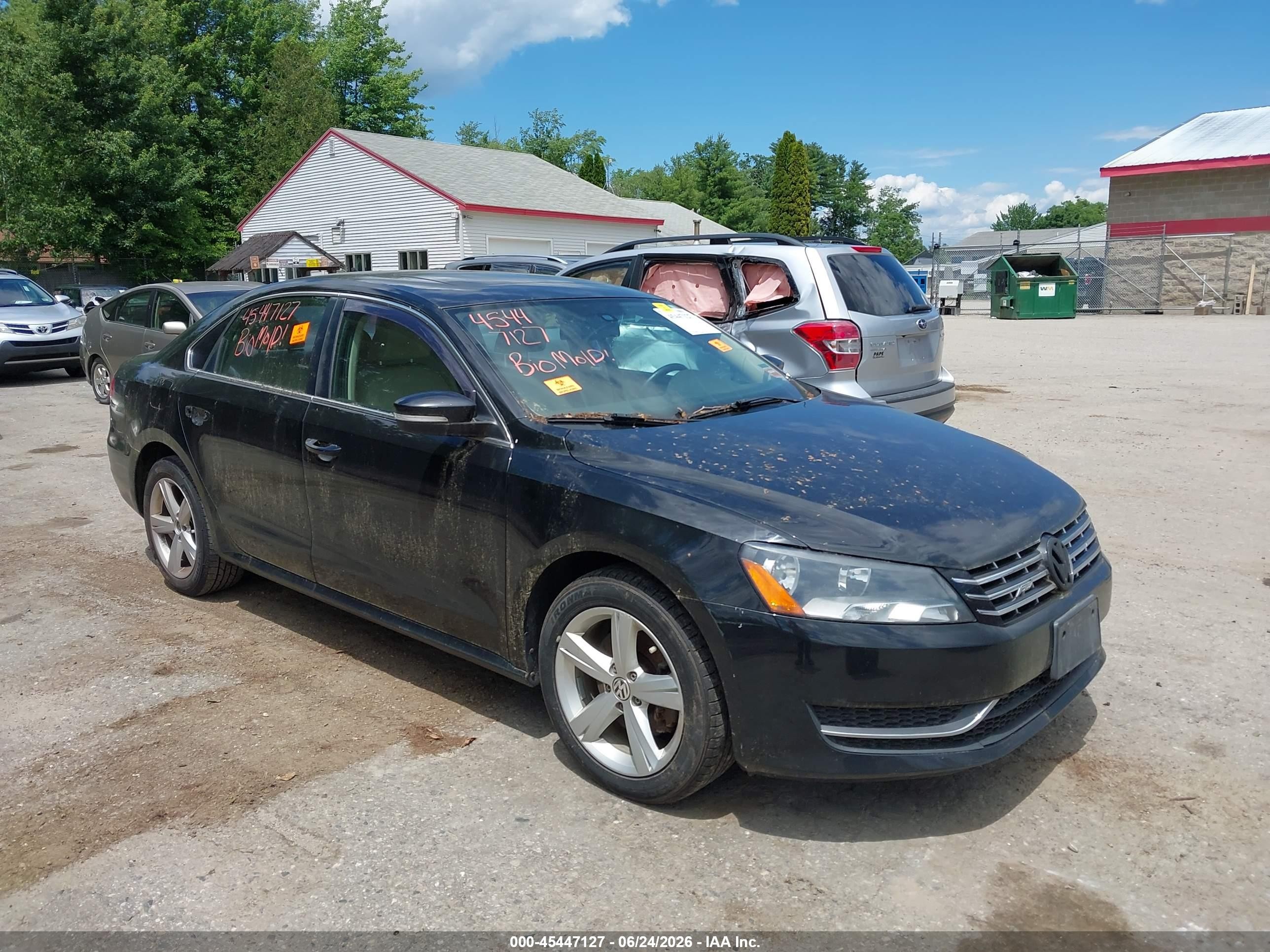 2012 Volkswagen Passat 2.0l Tdi Se Черный vin: 1VWBN7A33CC080468