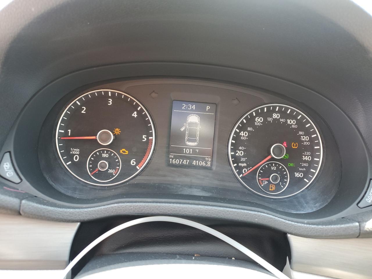 2014 Volkswagen Passat Se Silver vin: 1VWBN7A34EC024462 Damage: Warning Light - Engine, On, Unacceptable