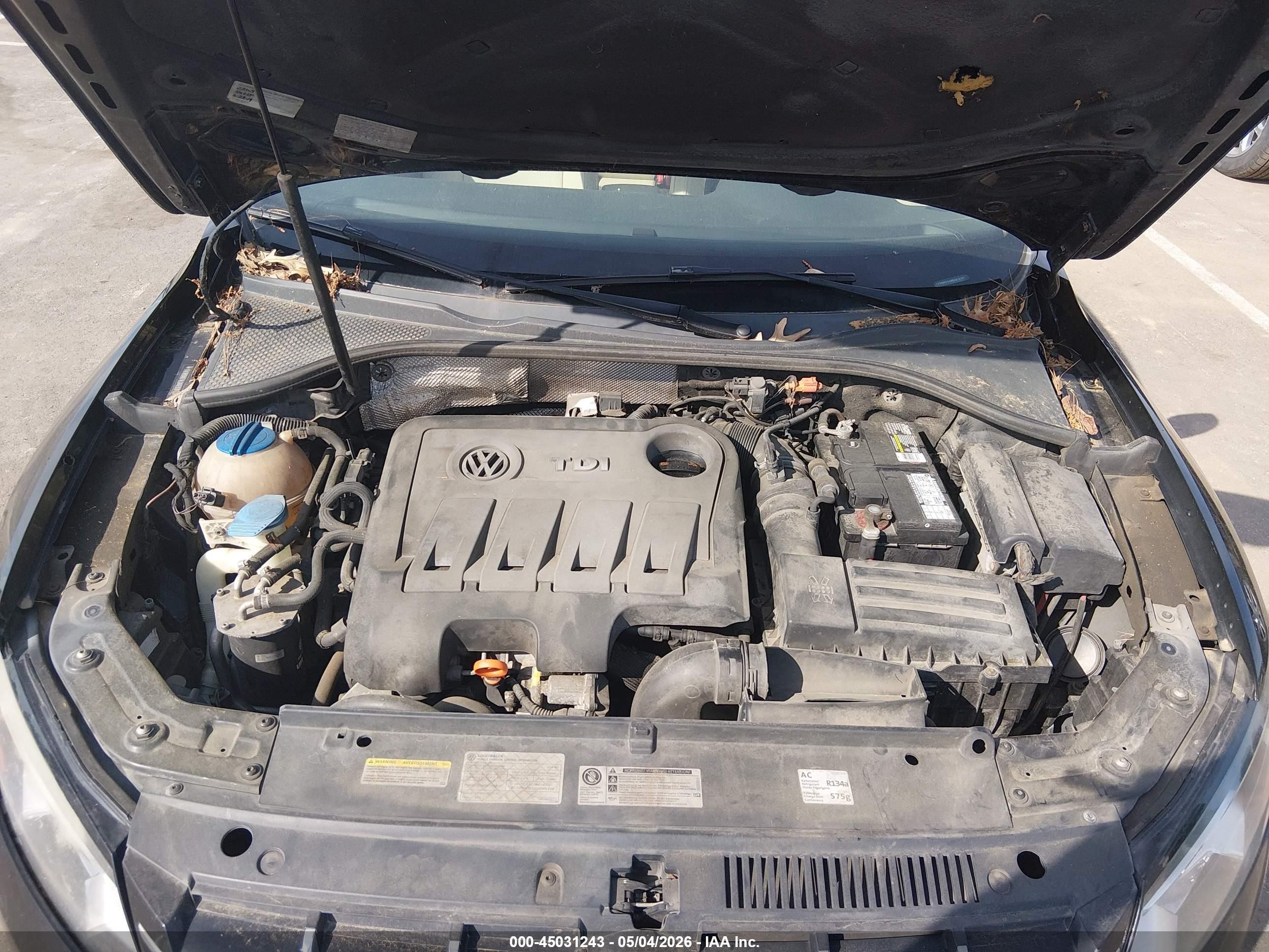 2014 Volkswagen Passat 2.0l Tdi Se Черный vin: 1VWBN7A36EC013737