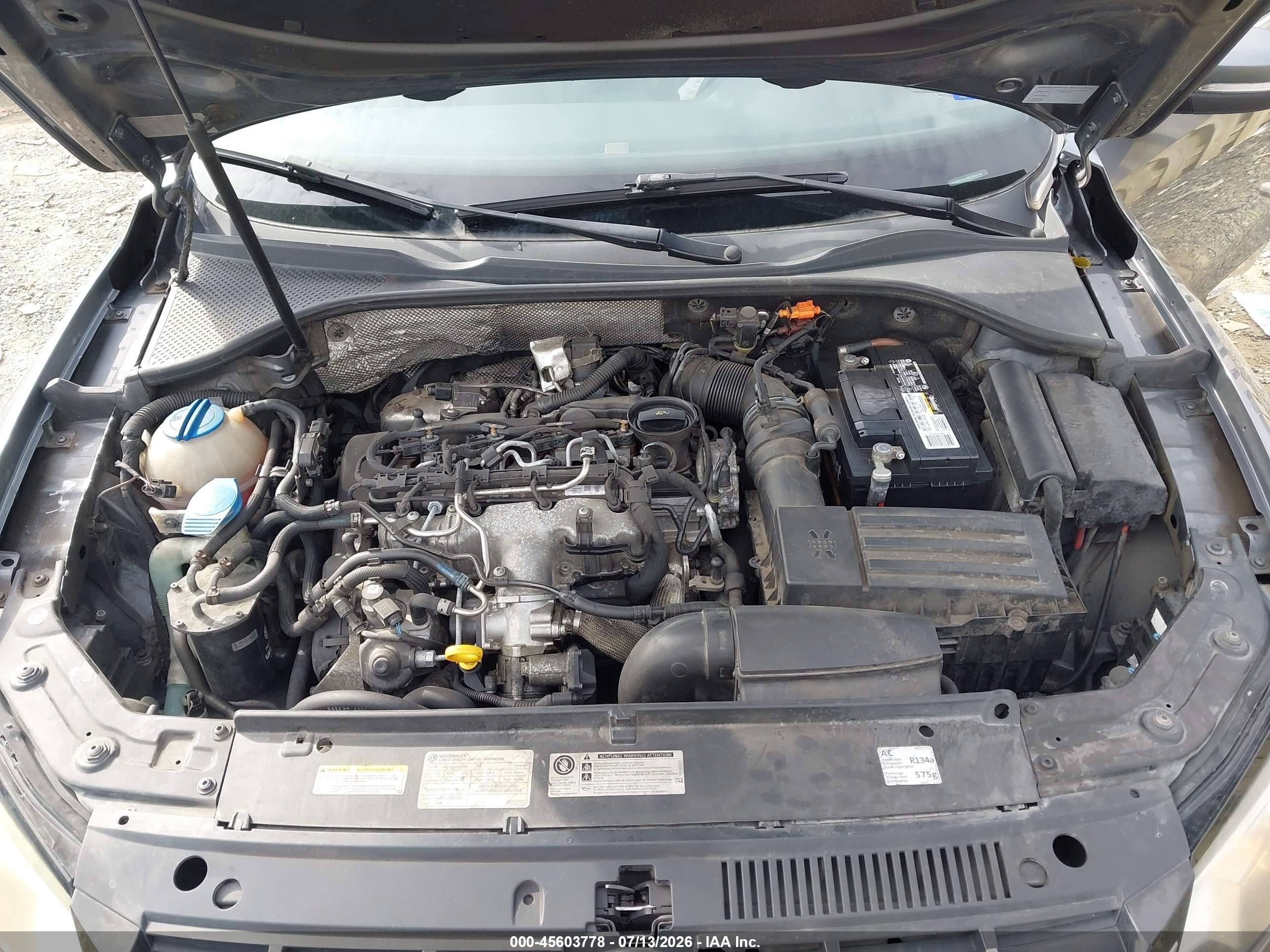 2014 Volkswagen Passat Se Gray vin: 1VWBN7A36EC024706