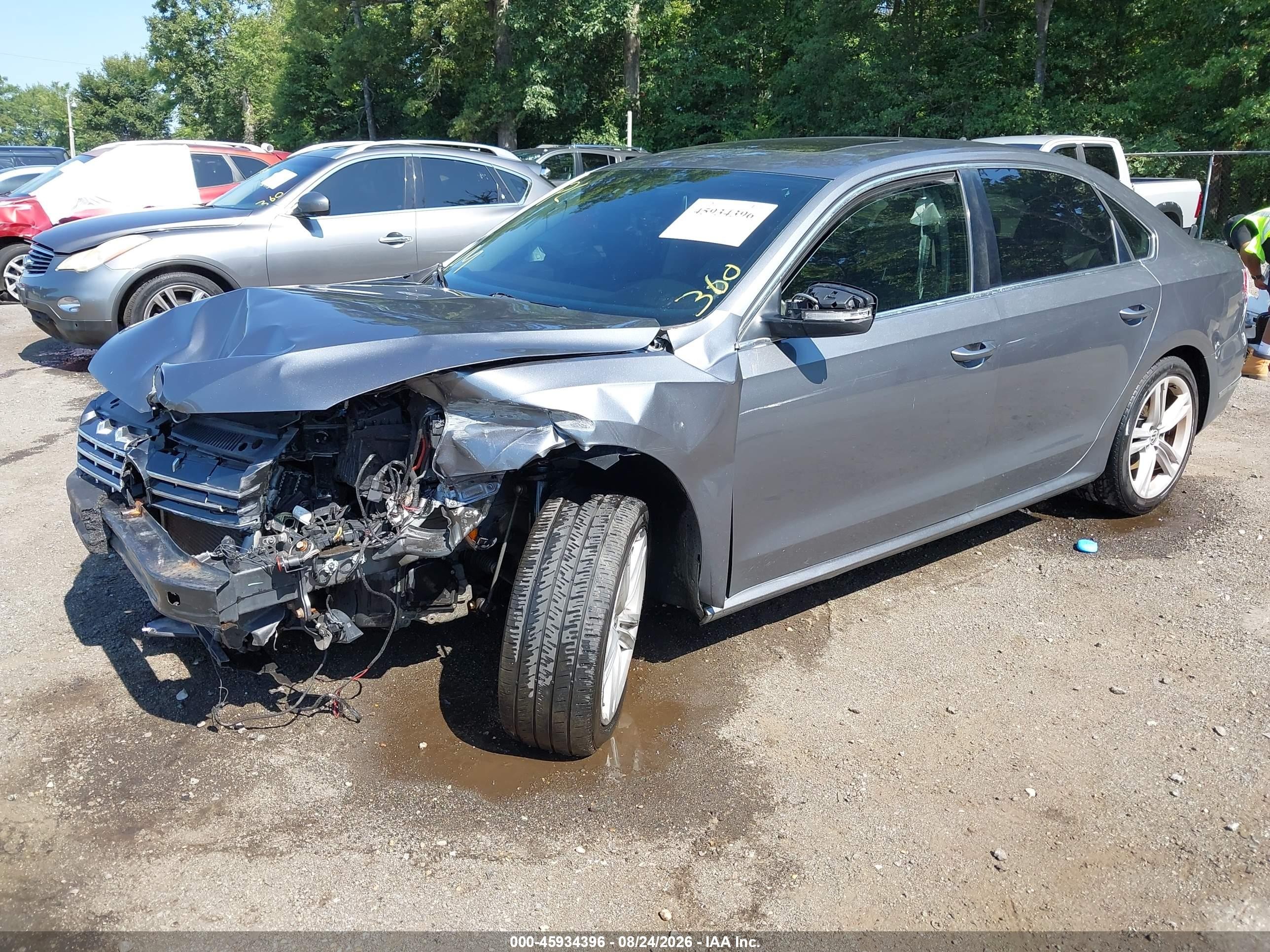 2014 Volkswagen Passat 2.0l Tdi Se Gray vin: 1VWBN7A38EC100460