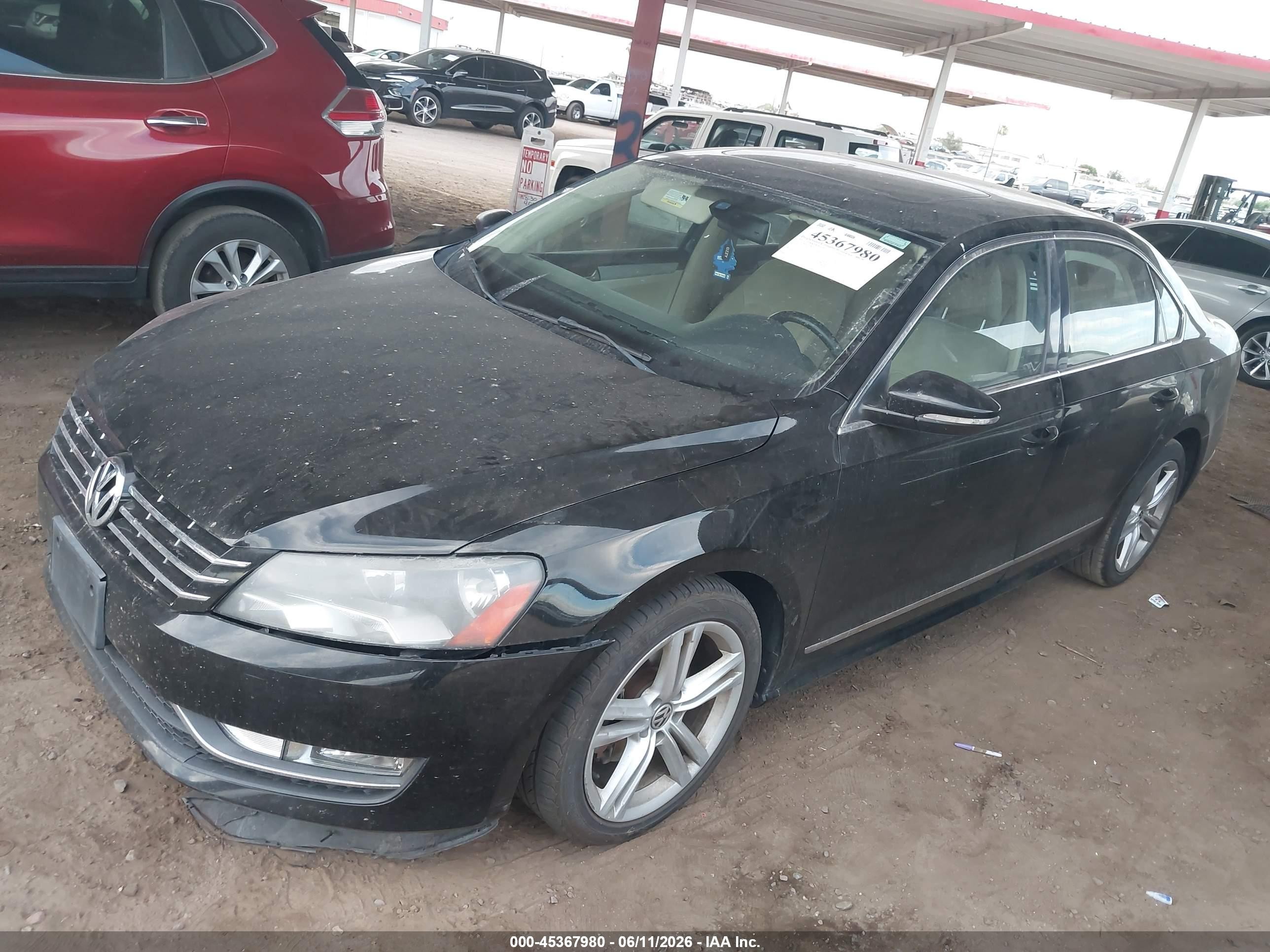 2012 Volkswagen Passat 2.0l Tdi Se Black vin: 1VWBN7A39CC017343