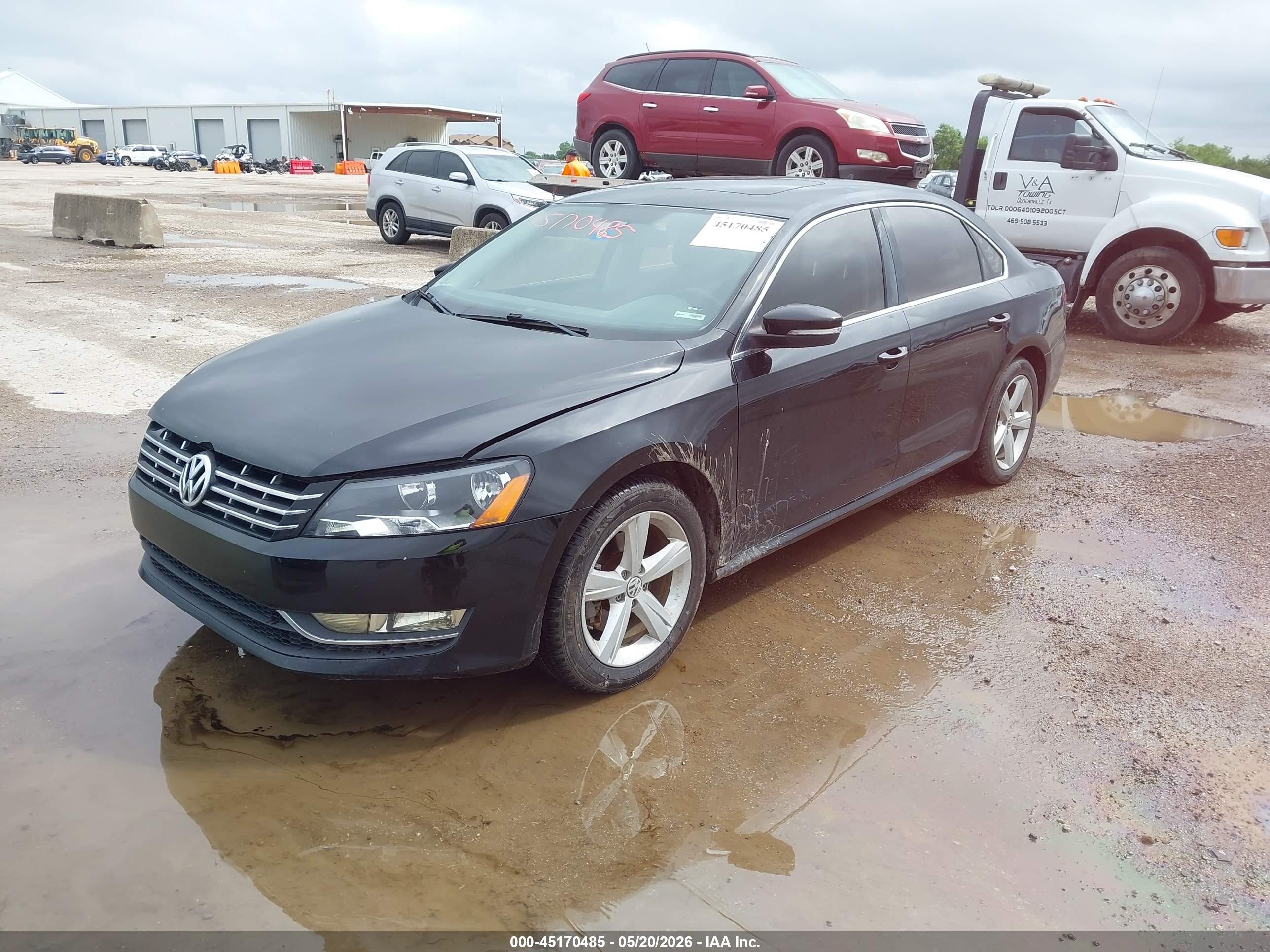 2013 Volkswagen Passat 2.0l Tdi Se Черный vin: 1VWBN7A39DC119338
