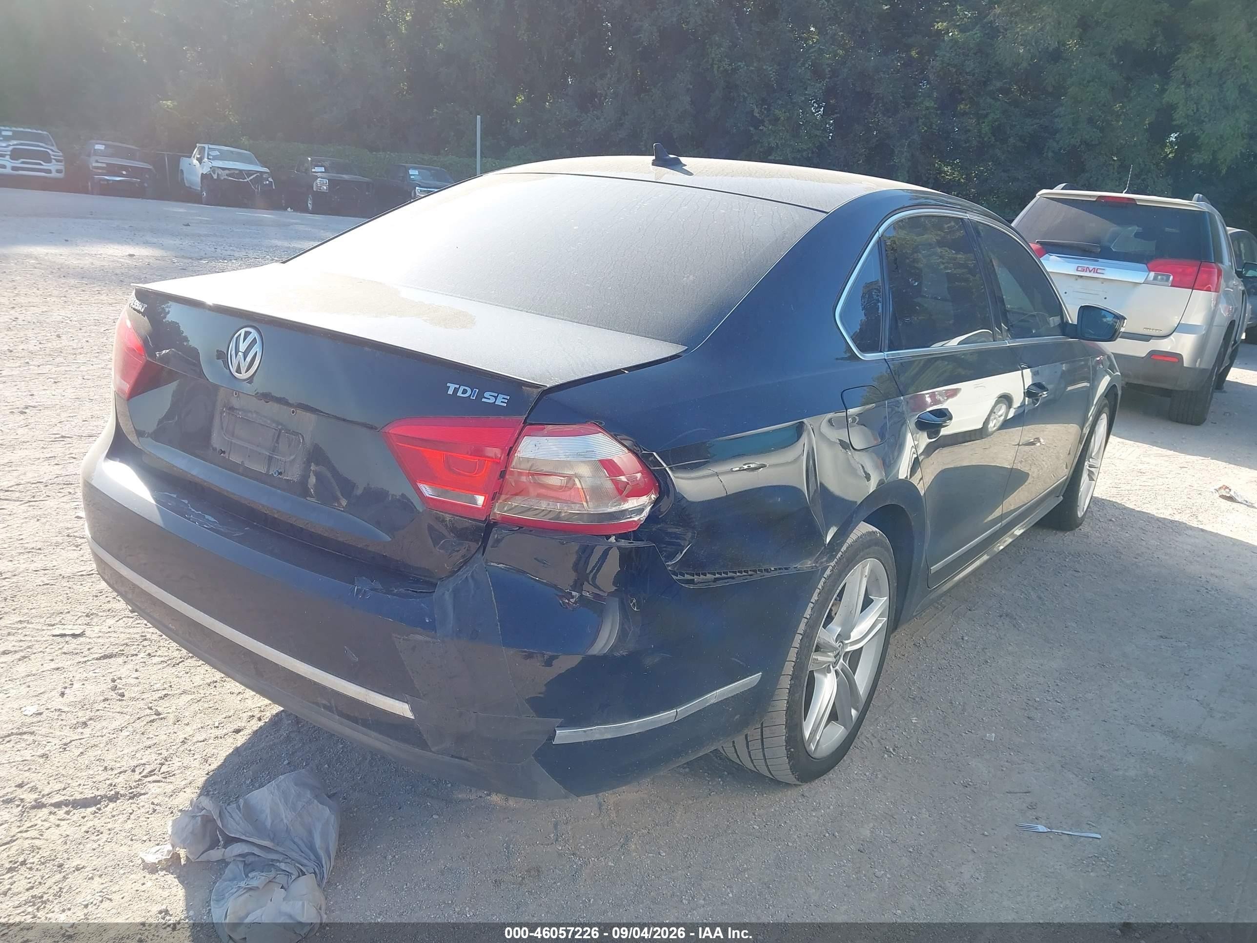2014 Volkswagen Passat 2.0l Tdi Se Черный vin: 1VWBN7A39EC087220