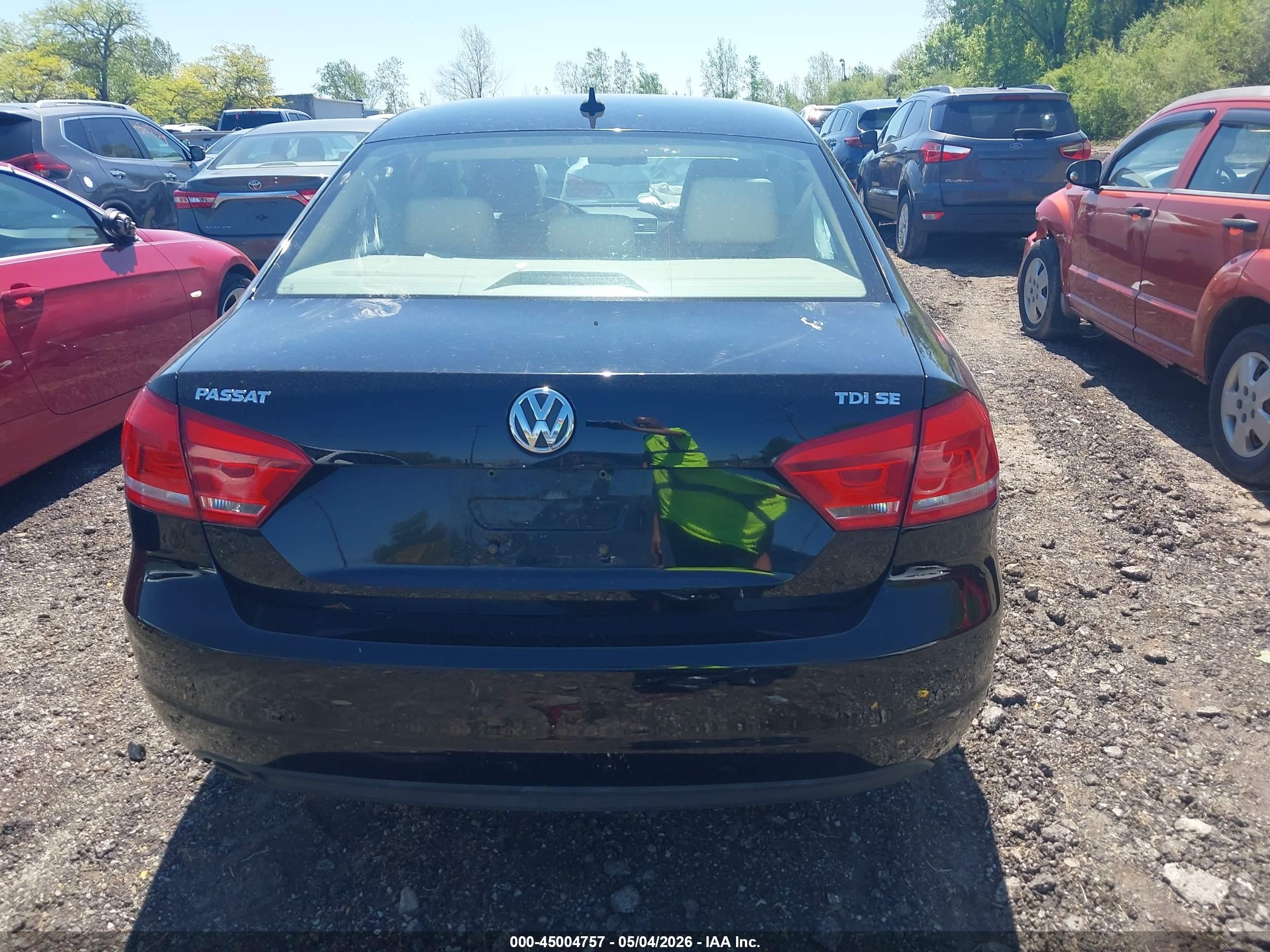 2014 Volkswagen Passat 2.0l Tdi Se Black vin: 1VWBN7A3XEC107975