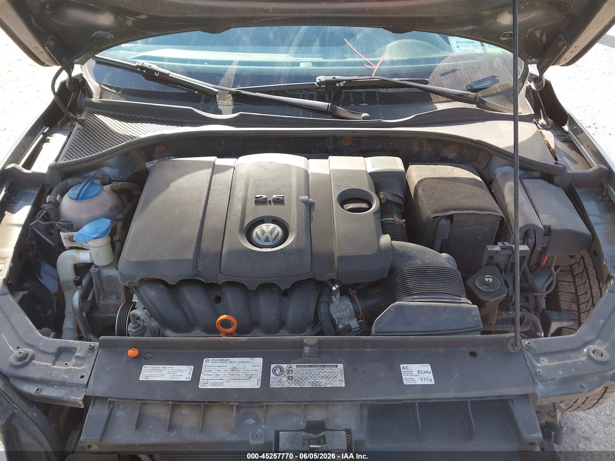 2012 Volkswagen Passat 2.5l Se Gray vin: 1VWBP7A30CC023767
