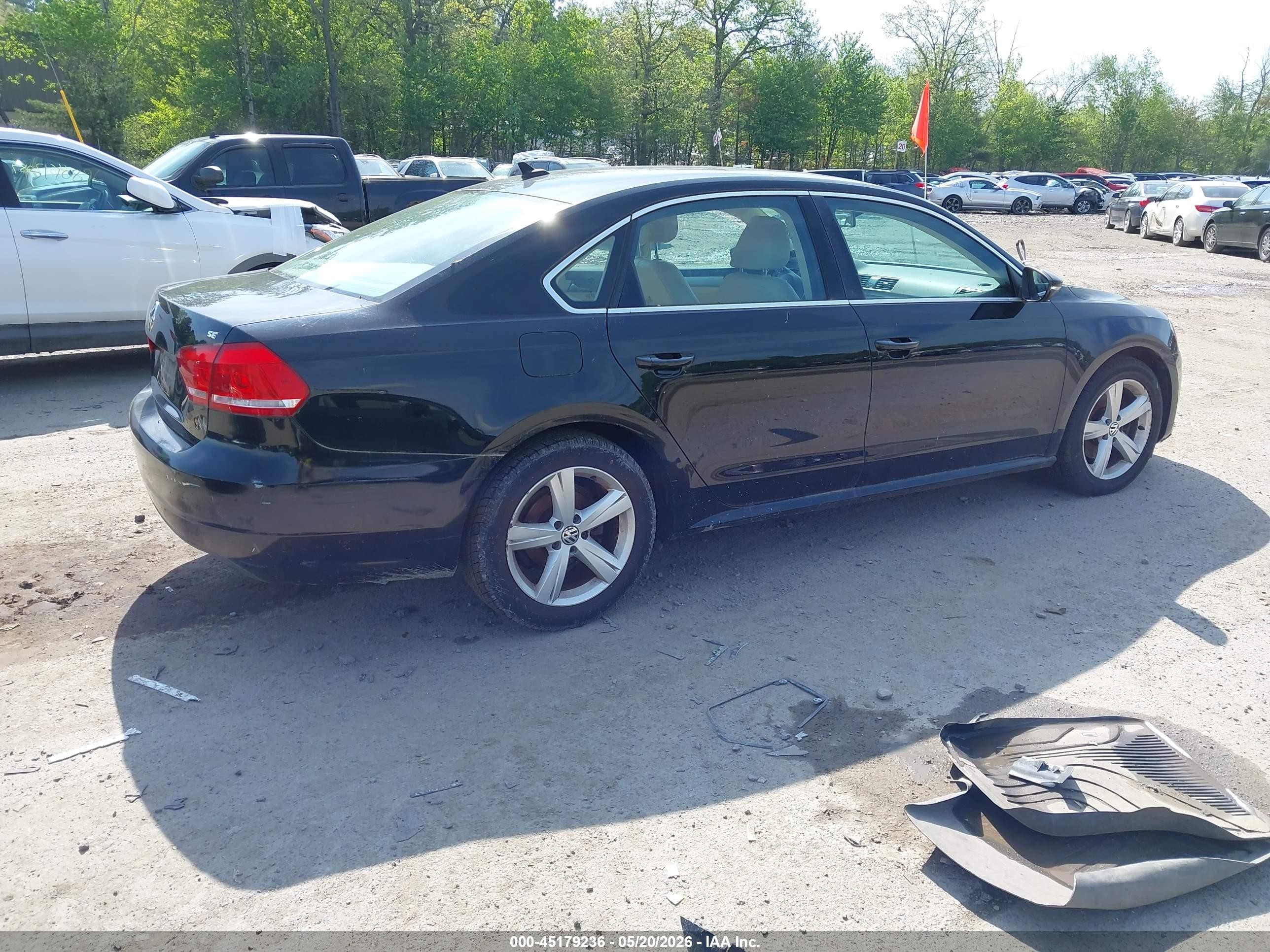 2012 Volkswagen Passat 2.5l Se Black vin: 1VWBP7A30CC102291