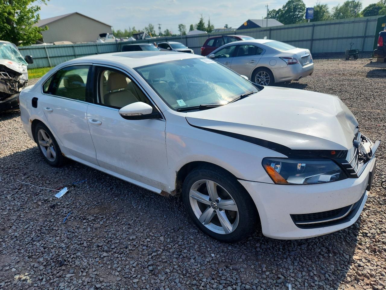 2012 Volkswagen Passat Se White vin: 1VWBP7A30CC106485
