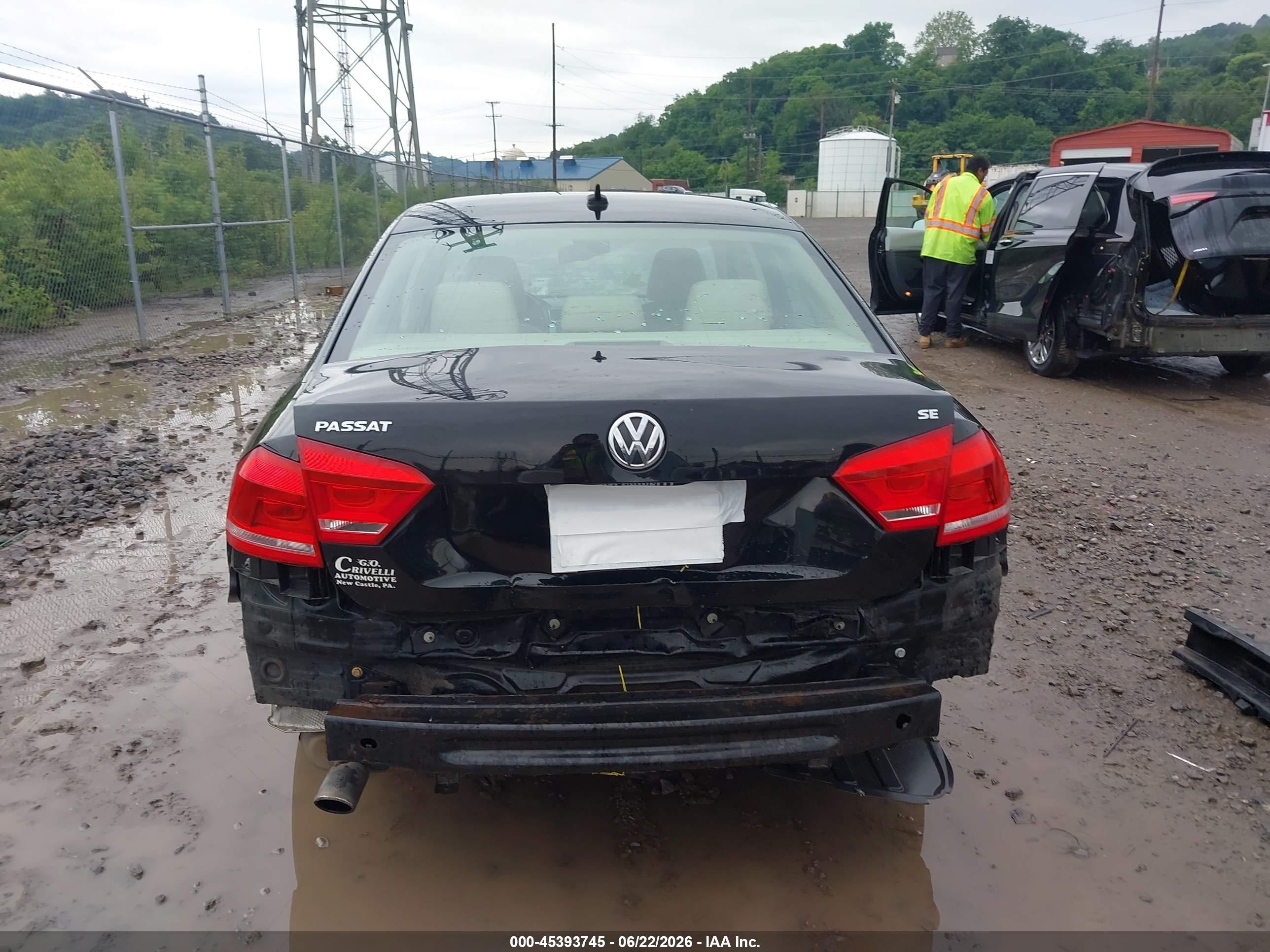 2013 Volkswagen Passat 2.5l Se Black vin: 1VWBP7A30DC023205