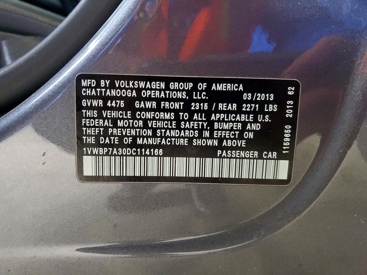 2013 Volkswagen Passat Se Gray vin: 1VWBP7A30DC114166