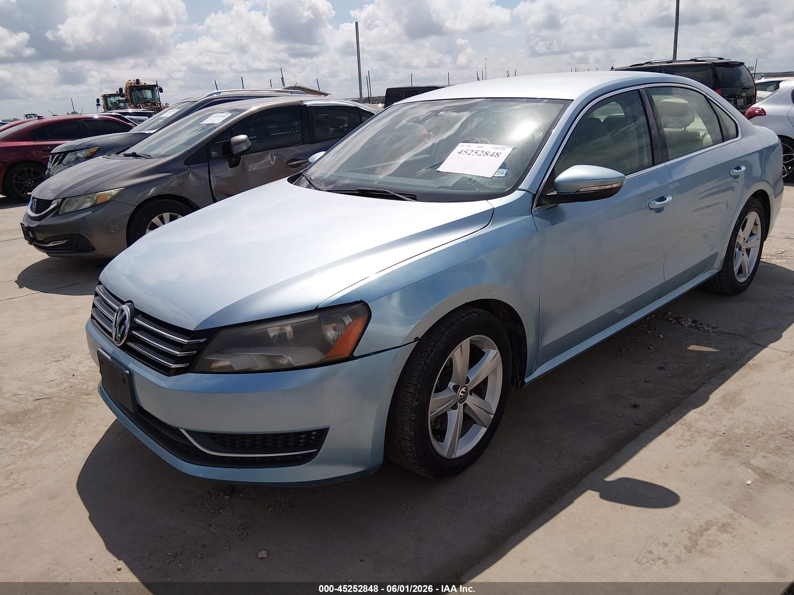 2012 Volkswagen Passat 2.5l Se Light Blue vin: 1VWBP7A31CC014253
