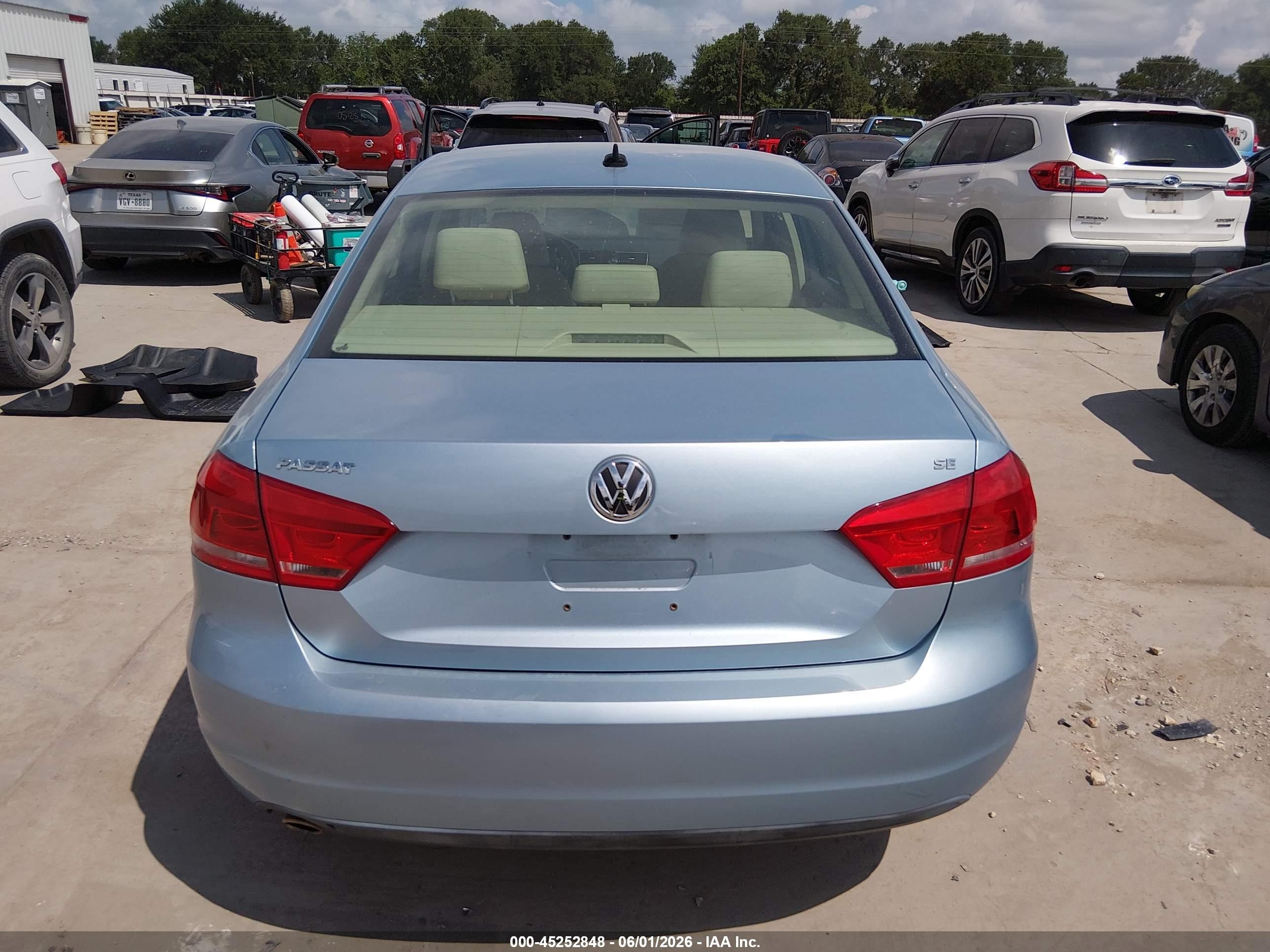2012 Volkswagen Passat 2.5l Se Light Blue vin: 1VWBP7A31CC014253