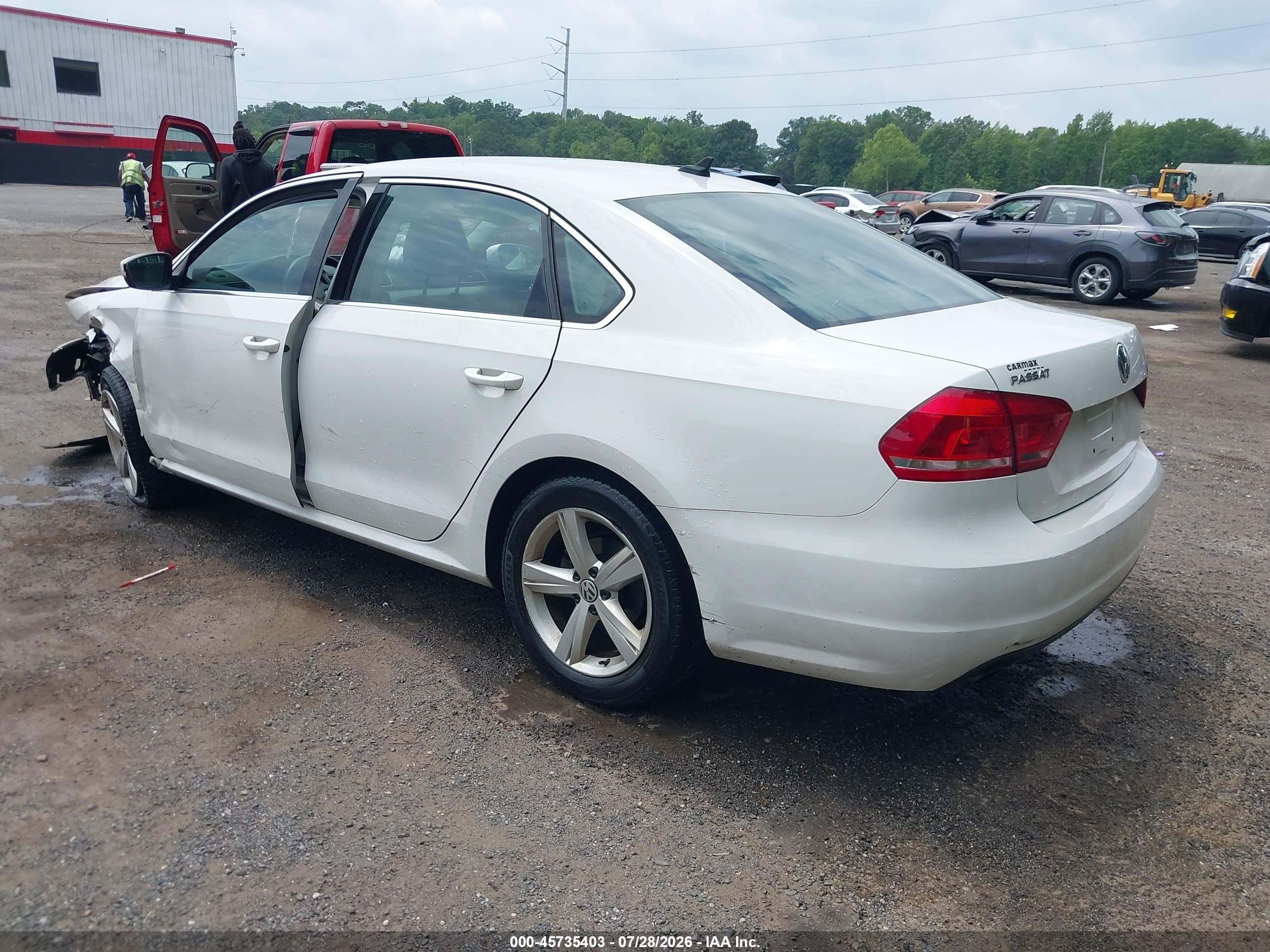 2013 Volkswagen Passat 2.5l Se White vin: 1VWBP7A31DC102611