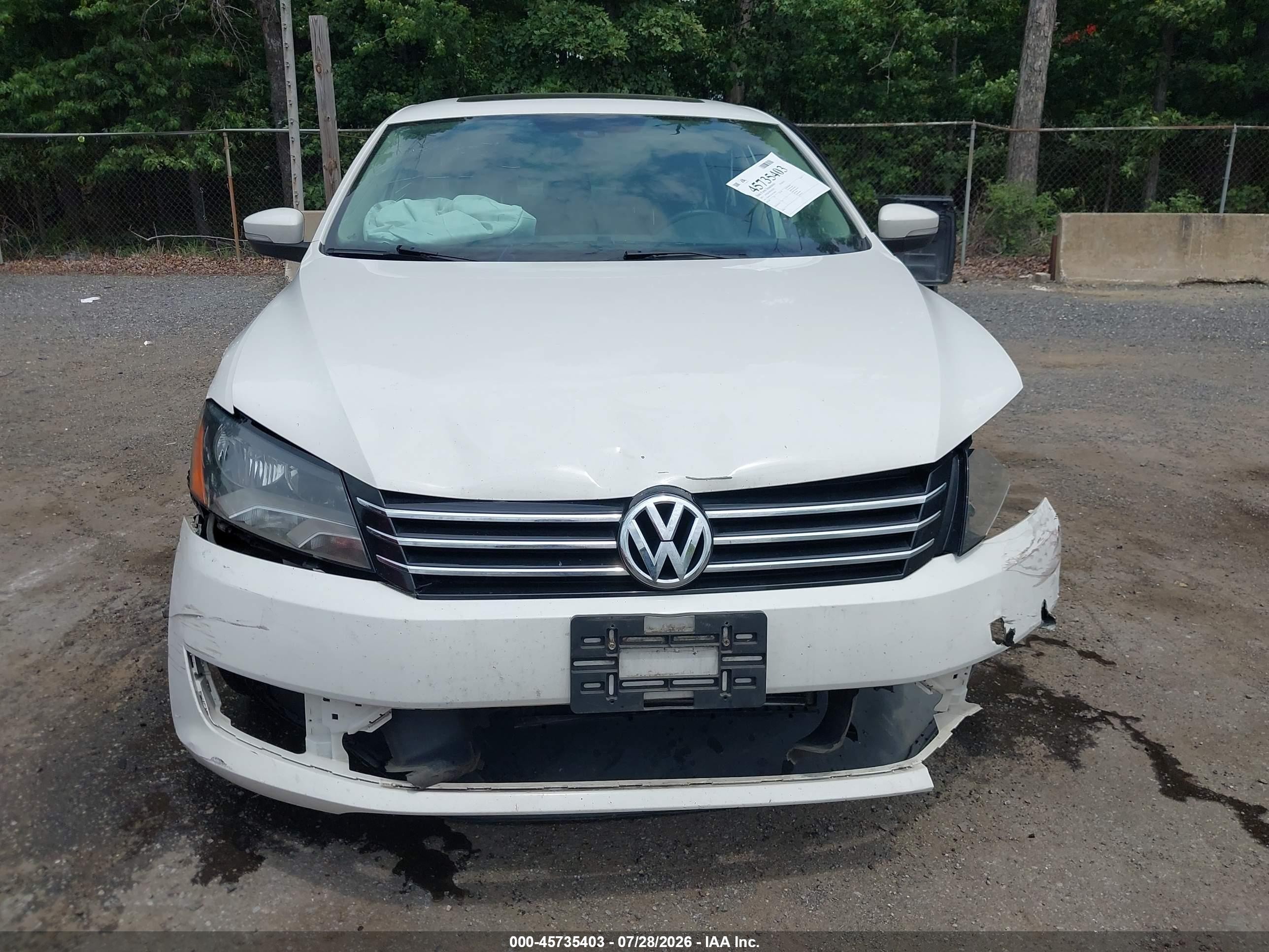 2013 Volkswagen Passat 2.5l Se White vin: 1VWBP7A31DC102611